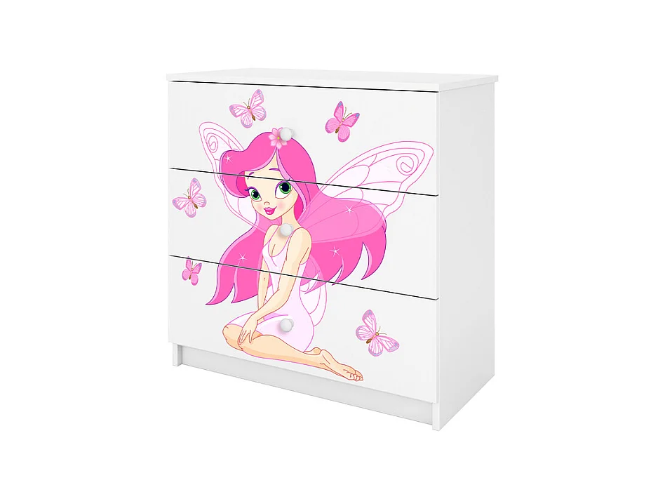 Kocot Kids Babydream Commode met 3 laden De Vlinder Fee - Wit
