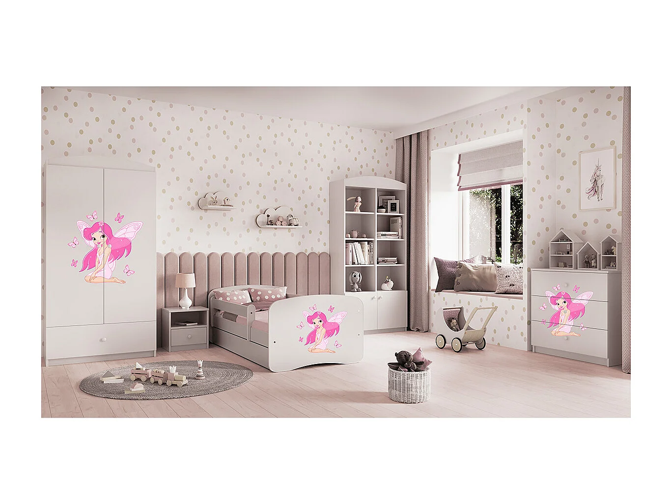 Commode 3 tiroirs Babydream La fée aux papillons - Blanc