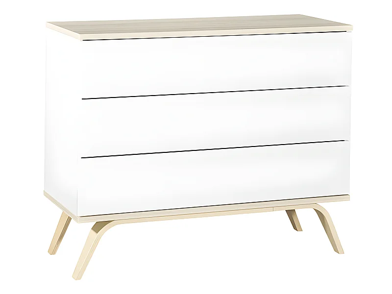 Arcón de madera blanco de 3 cajones