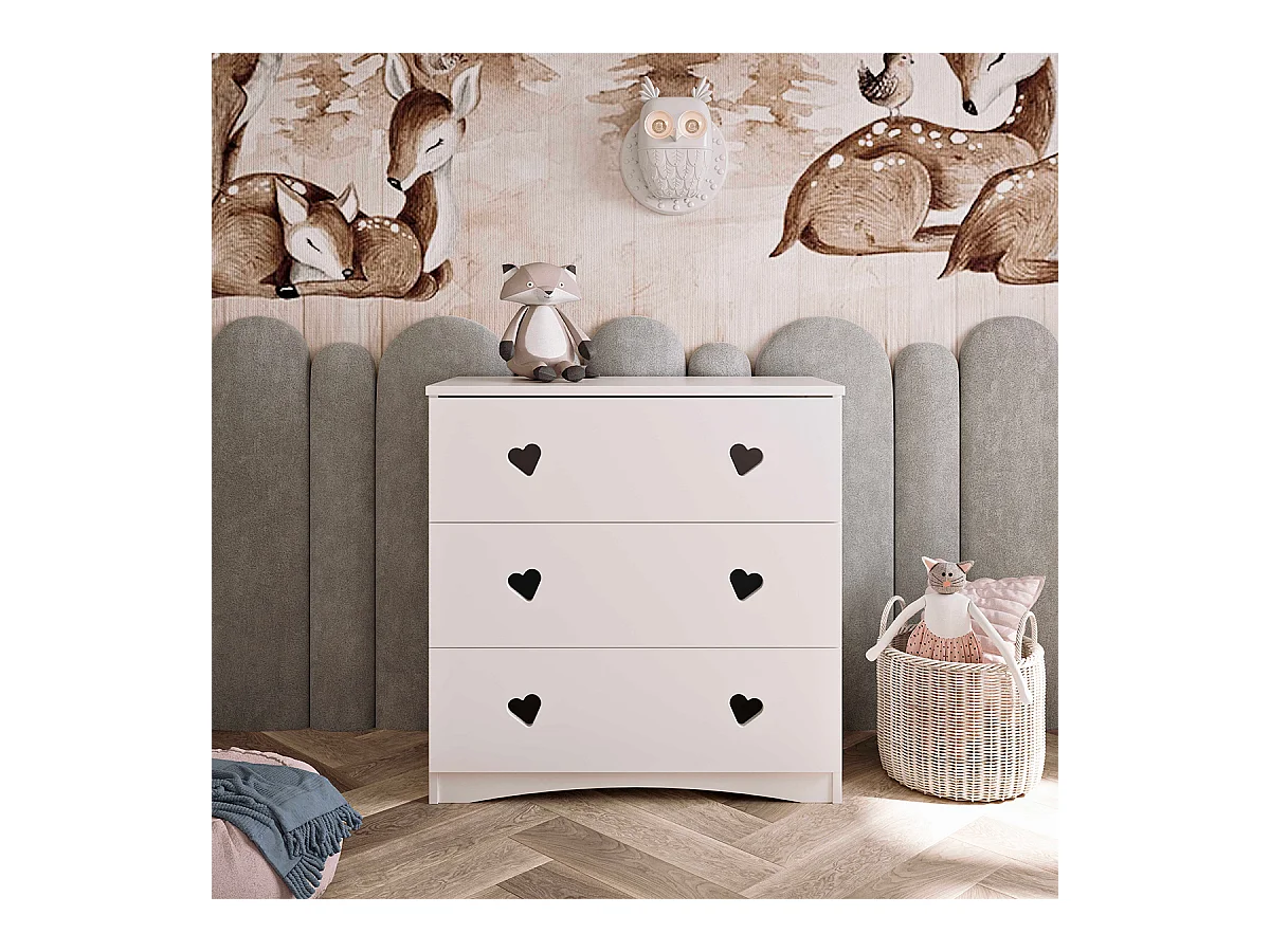 Kocot Kids Julia Cómoda com 3 gavetas - Branco