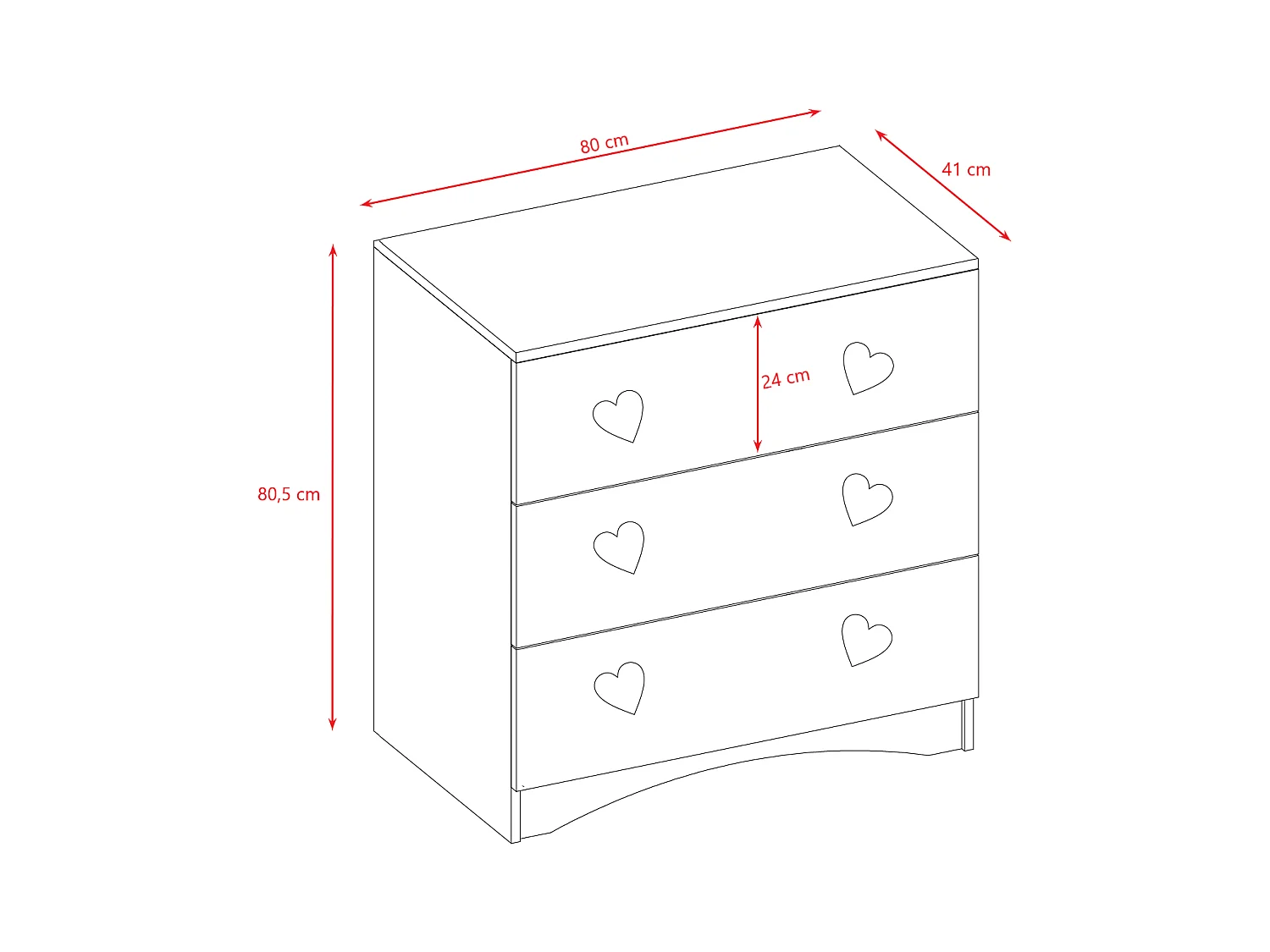 Kocot Kids Julia Cómoda com 3 gavetas - Branco