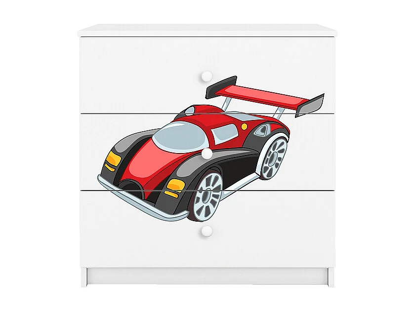 Kocot Kids Babydream 3 cassettiera Race Car - Bianco