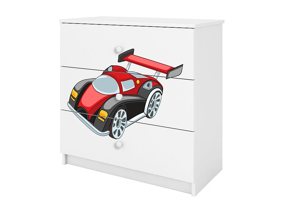 Kocot Kids Babydream 3 cassettiera Race Car - Bianco