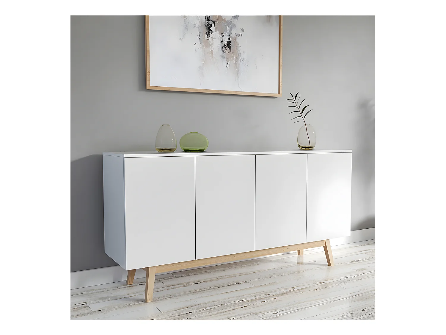 Bahut HOME 4 portes 2 tiroirs / Blanc