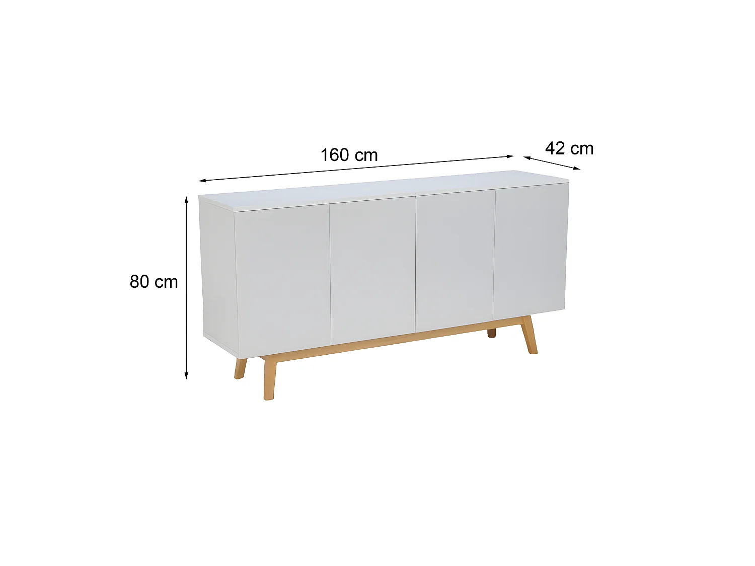 Bahut HOME 4 portes 2 tiroirs / Blanc