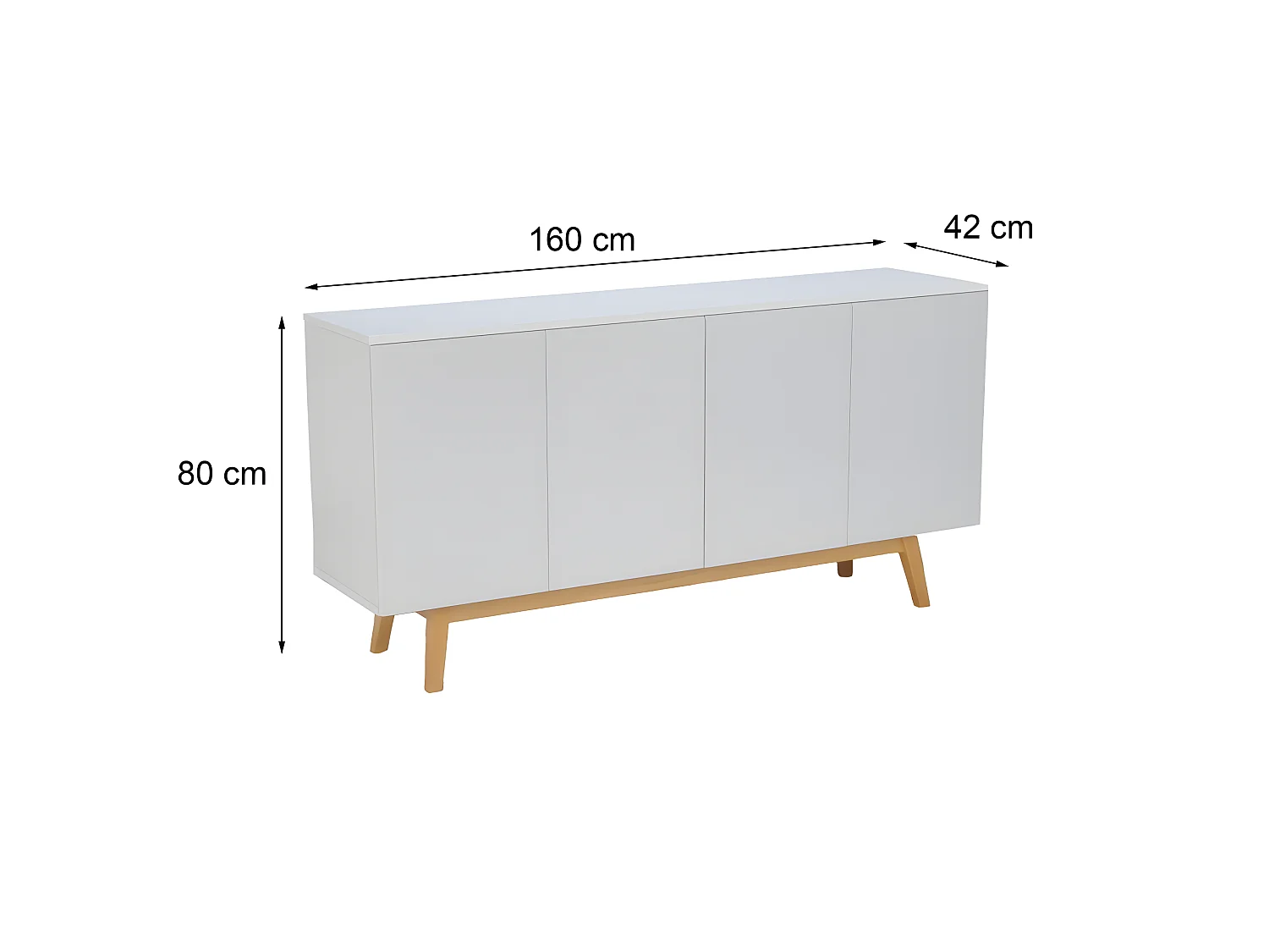 Bahut HOME 4 portes 2 tiroirs / Blanc