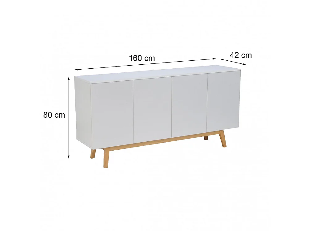 Bahut HOME 4 portes 2 tiroirs / Blanc