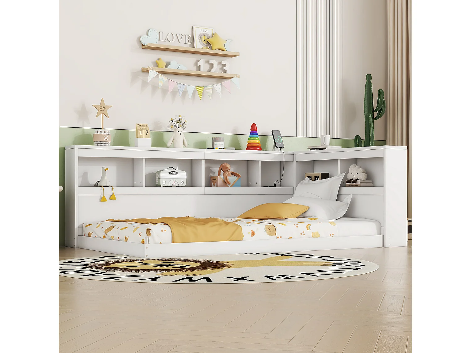 Canapé-lit 90x200 cm en panneaux de particules, avec prise et 2 ports USB, sommier inclus, structure solide, blanc