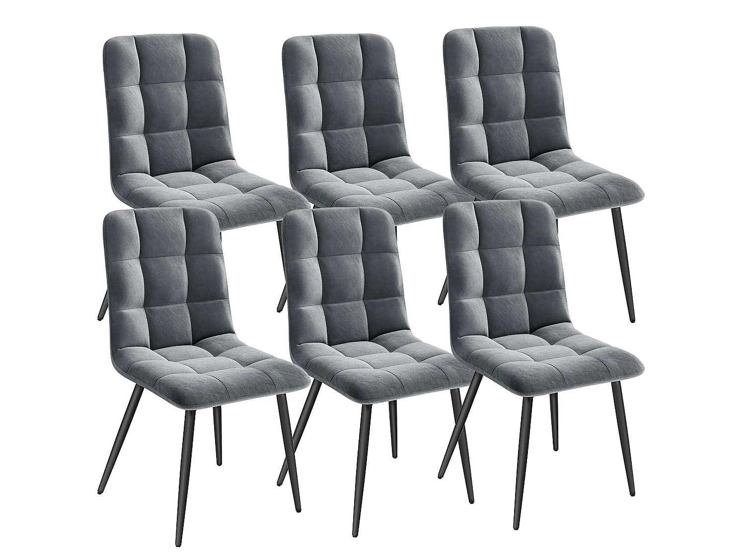 Lot de 6 Chaises Salle à Manger HavenlyHome, Ergonomique, pour Salon, Chambre à Coucher, Noir