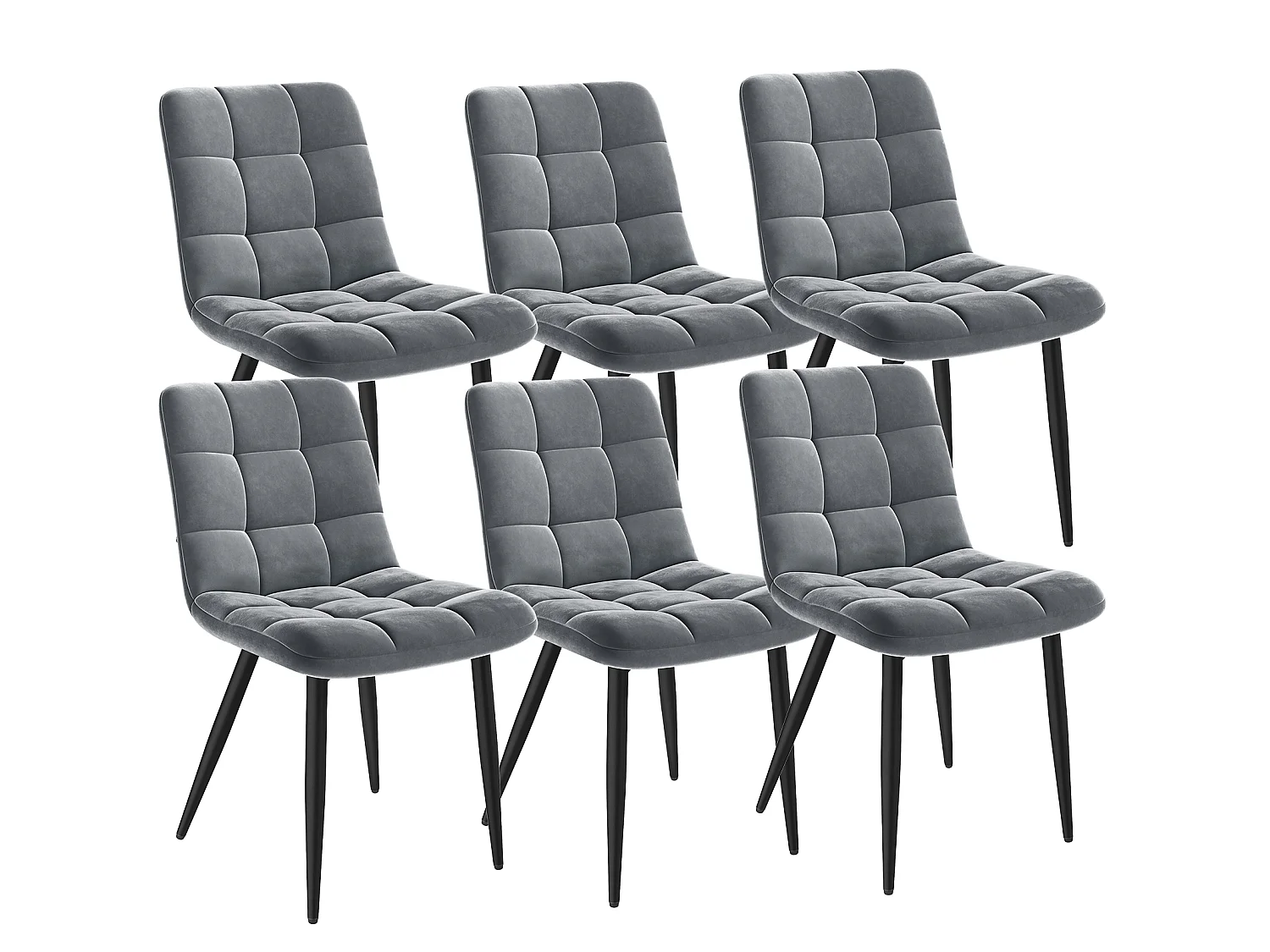 Lot de 6 Chaises Salle à Manger HavenlyHome, Ergonomique, pour Salon, Chambre à Coucher, Noir