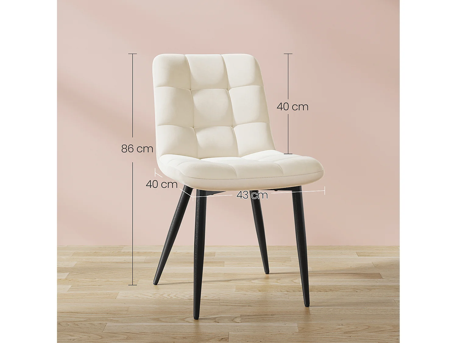 Lot de 4 Chaises Salle à Manger HavenlyHome, Ergonomique, pour Salon, Chambre à Coucher, Beige