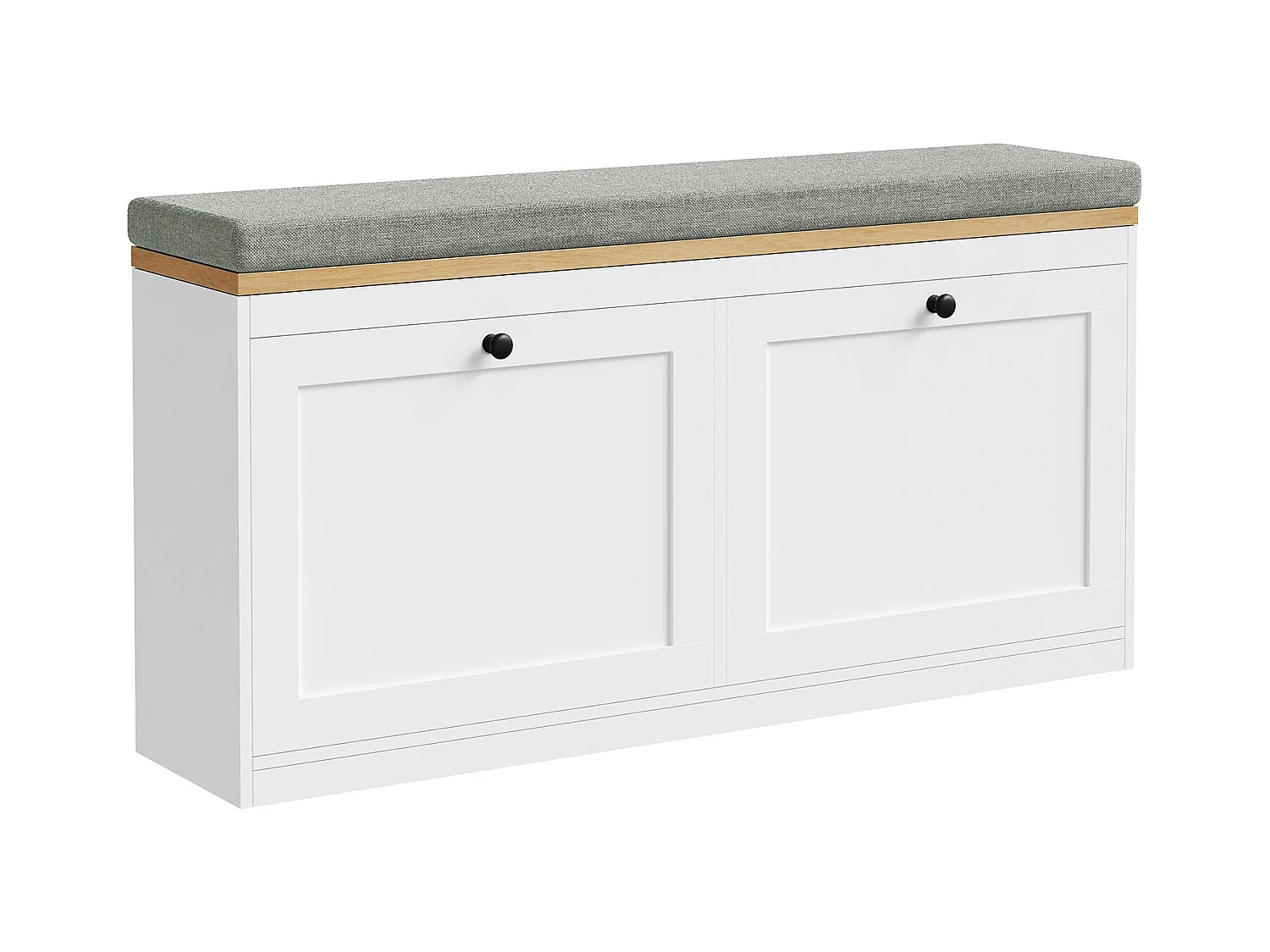 Meuble à Chaussures HavenlyHome, avec Coussin d'Assise, Étagères Réglables, 8 à 12 Paires, Banc d'Entrée, Couloir, Placard, Blanc