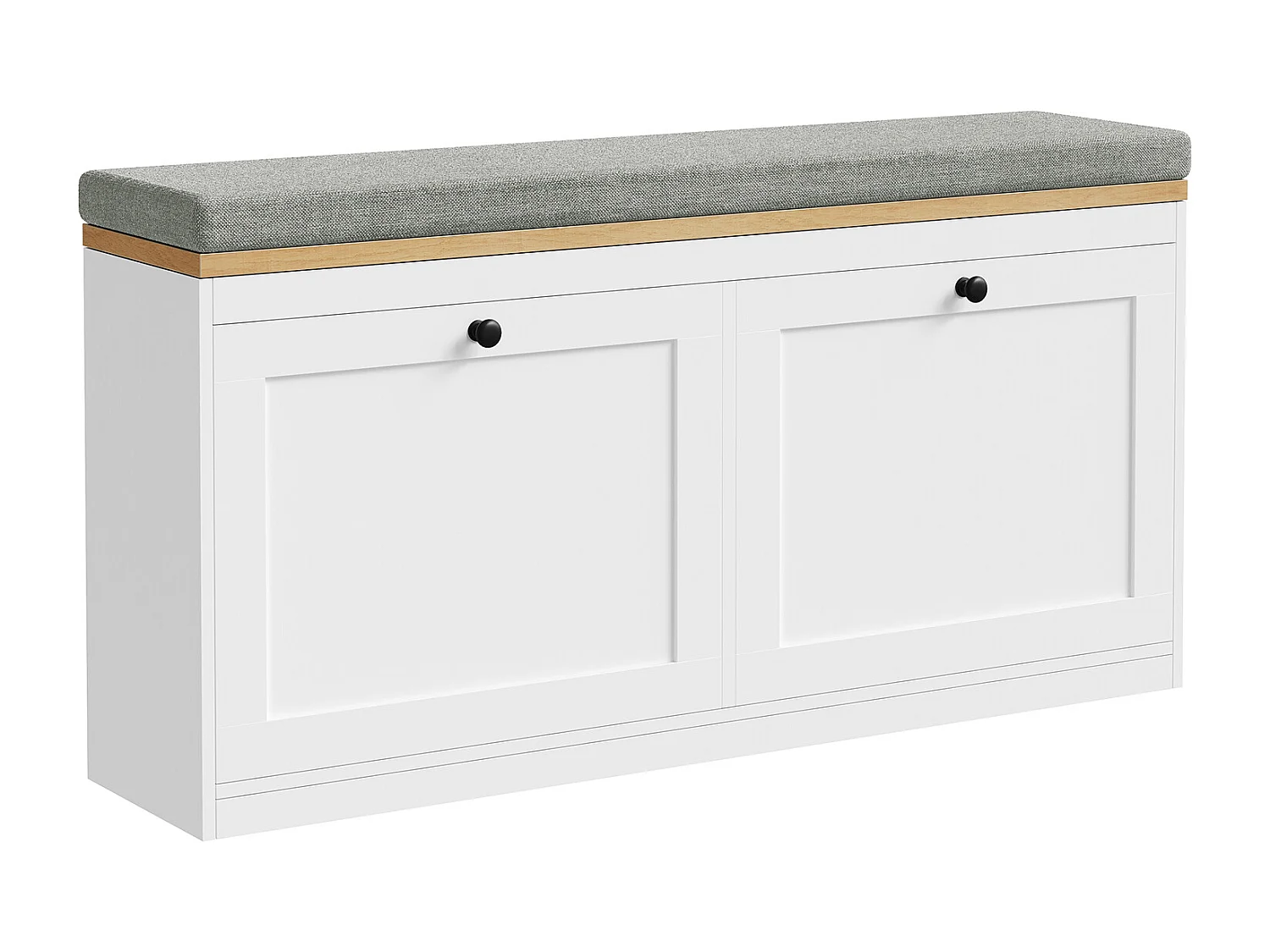 Meuble à Chaussures HavenlyHome, avec Coussin d'Assise, Étagères Réglables, 8 à 12 Paires, Banc d'Entrée, Couloir, Placard, Blanc