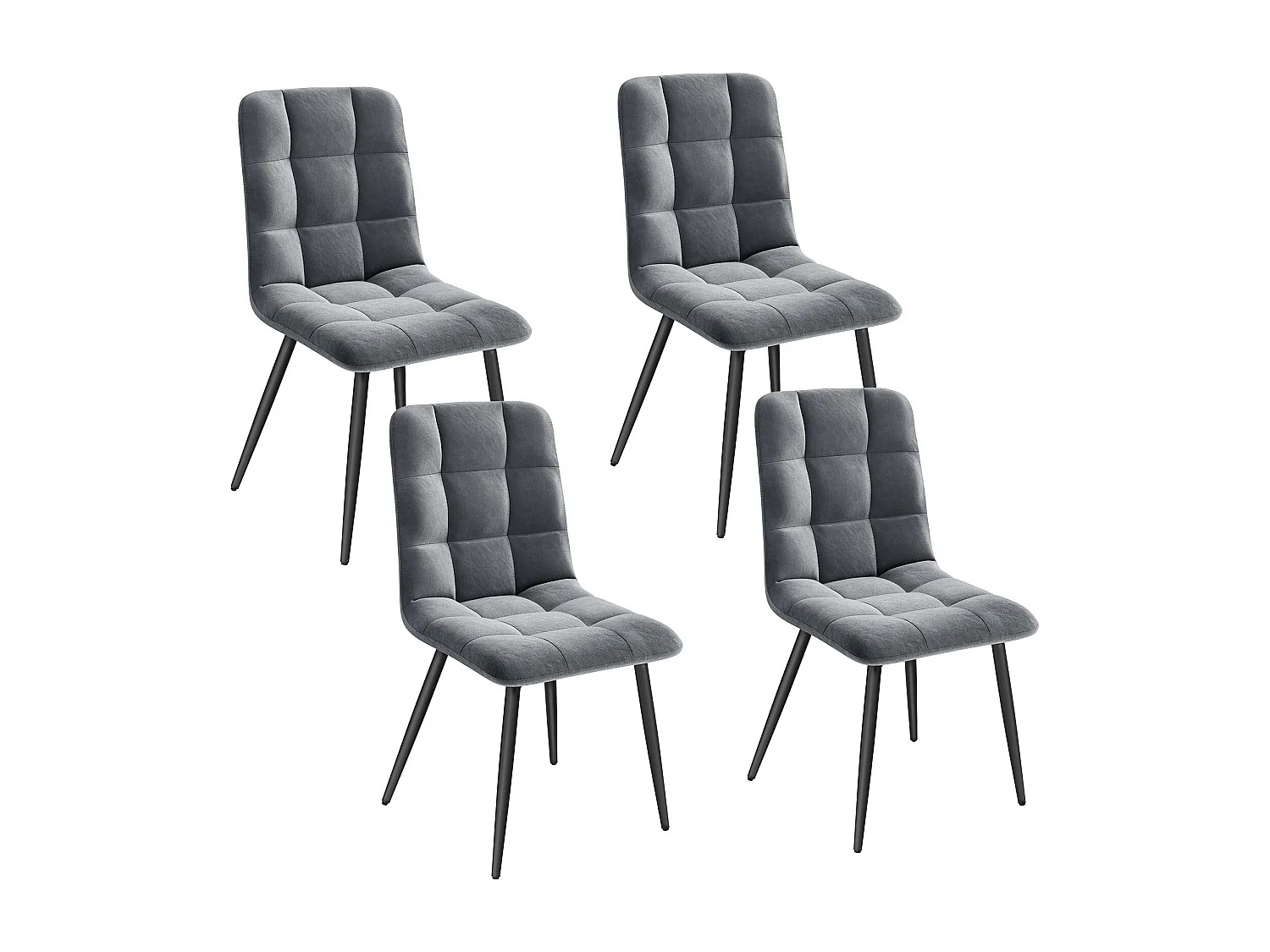 Lot de 4 Chaises Salle à Manger HavenlyHome, Ergonomique, pour Salon, Chambre à Coucher, Noir