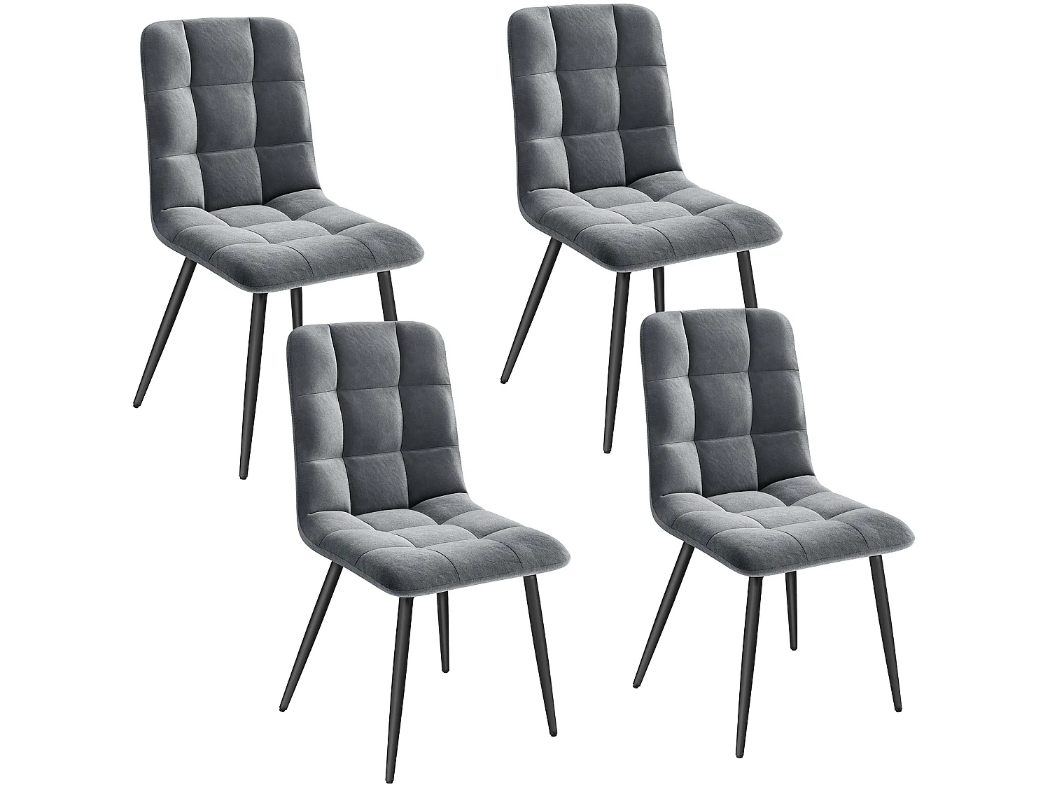 Lot de 4 Chaises Salle à Manger HavenlyHome, Ergonomique, pour Salon, Chambre à Coucher, Noir