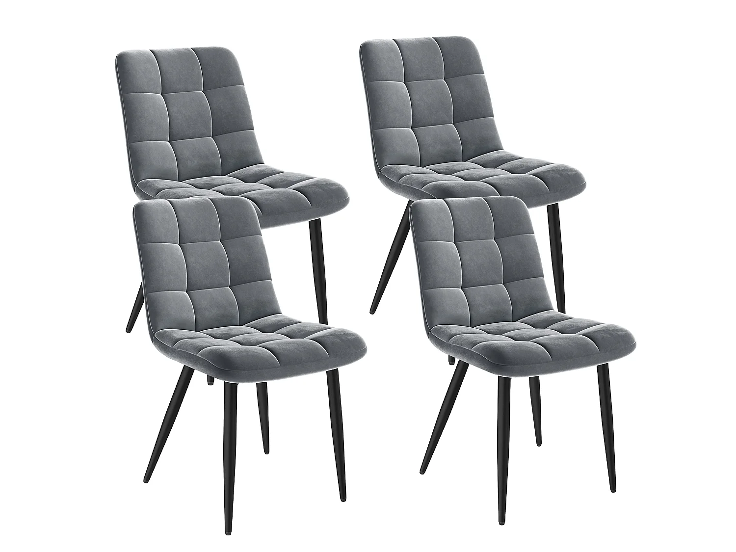 Lot de 4 Chaises Salle à Manger HavenlyHome, Ergonomique, pour Salon, Chambre à Coucher, Noir