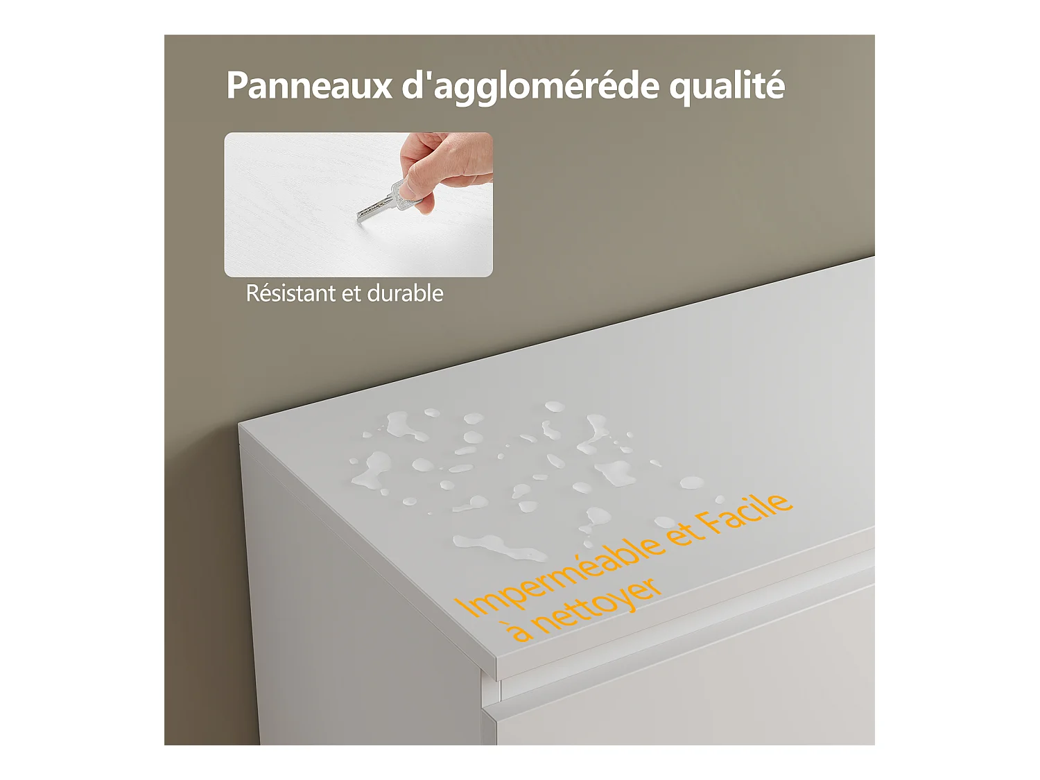 Meuble TV LED 140 cm HavenlyHome, Support TV avec 2 Portes et 2 Etagères, pour Télévision jusqu'à 65", pour Salon et Chambre, Blanc