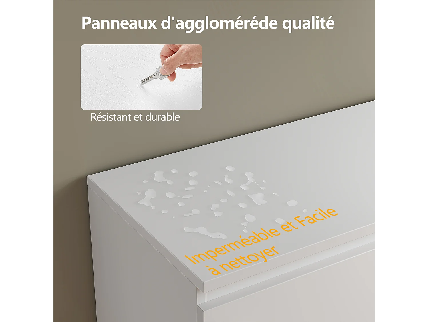 Meuble TV LED 120 cm HavenlyHome, Support TV avec 2 Portes et 2 Etagères, pour Télévision jusqu'à 55", pour Salon et Chambre, Blanc