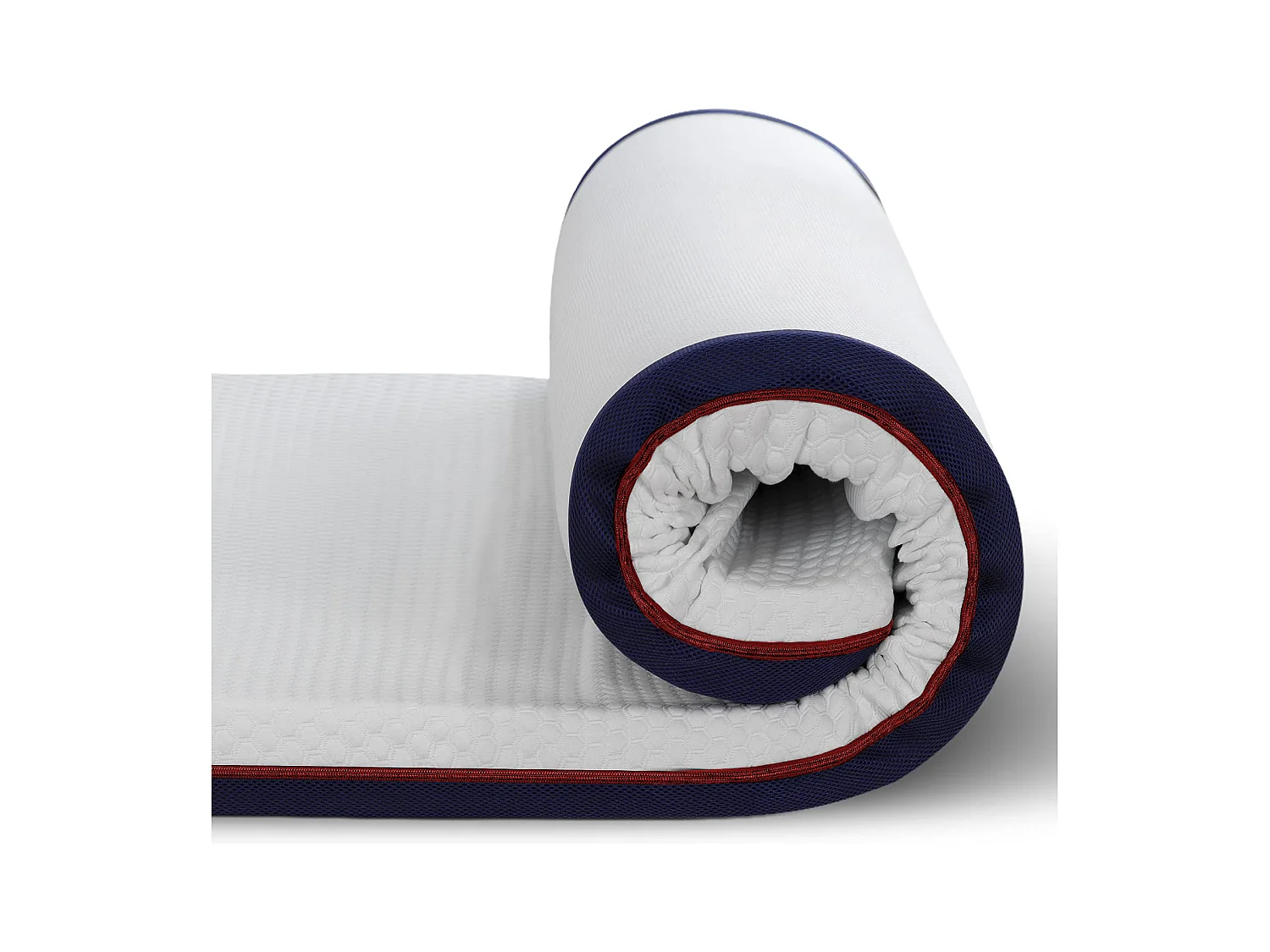 Surmatelas 180x200 cm INRE, Epaisseur 8cm, Mousse à mémoire de forme, haute densité, avec housse hypoallergénique lavable