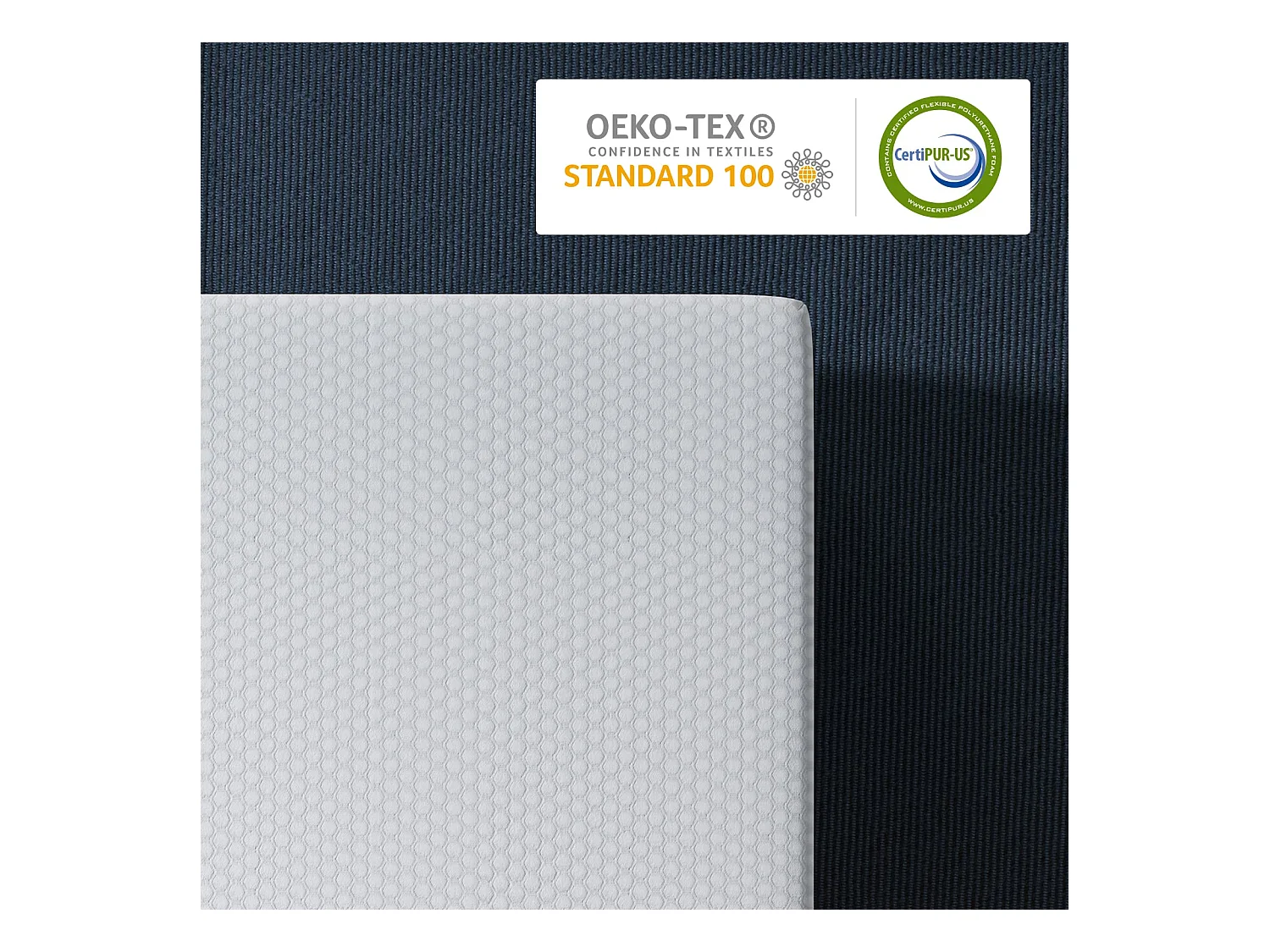 Surmatelas 160x200 cm INRE, Epaisseur 10cm, Mousse à mémoire de forme, haute densité, avec housse hypoallergénique lavable