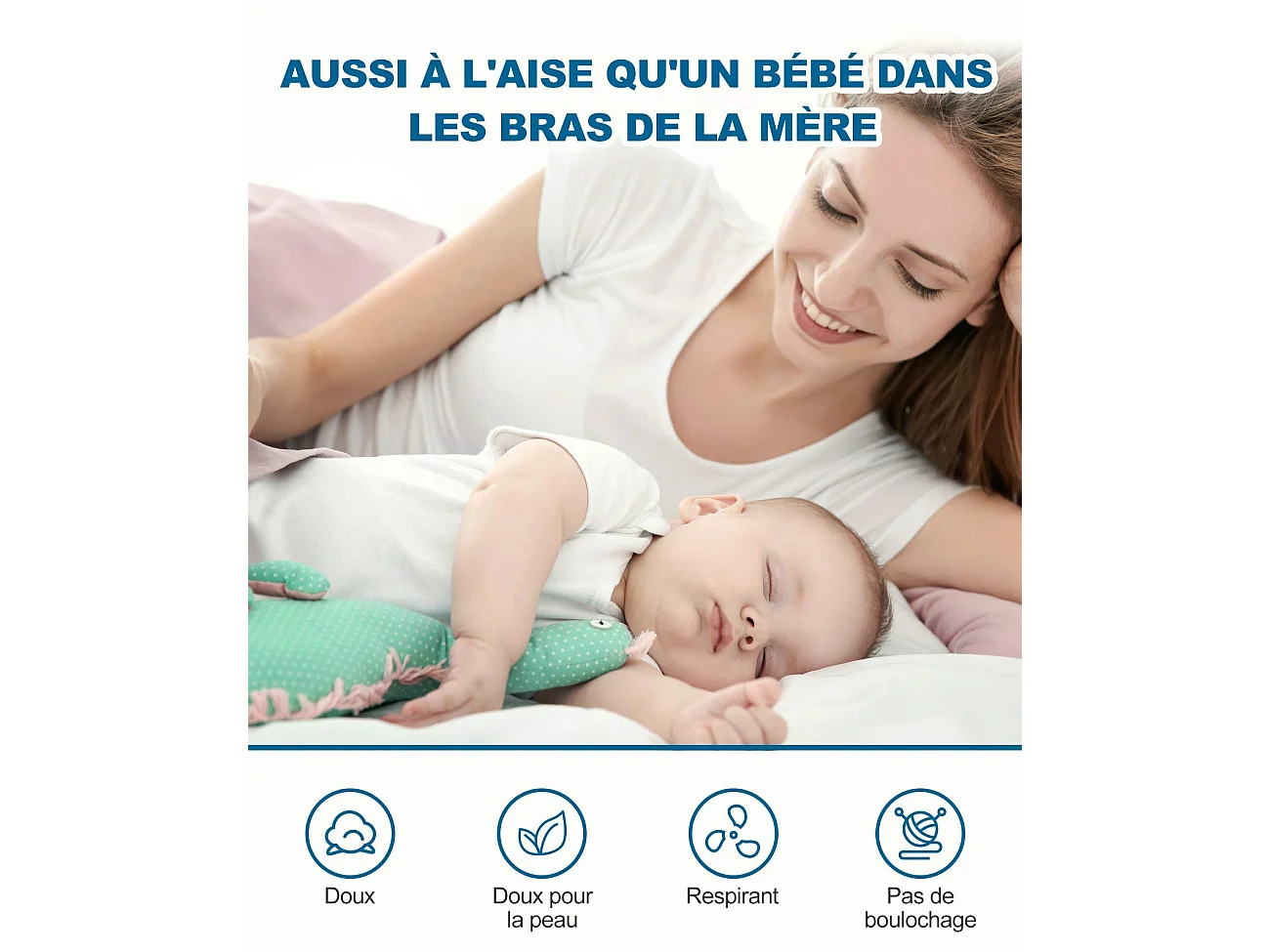 Surmatelas 160x200 cm INRE, Epaisseur 10cm, Mousse à mémoire de forme, haute densité, avec housse hypoallergénique lavable