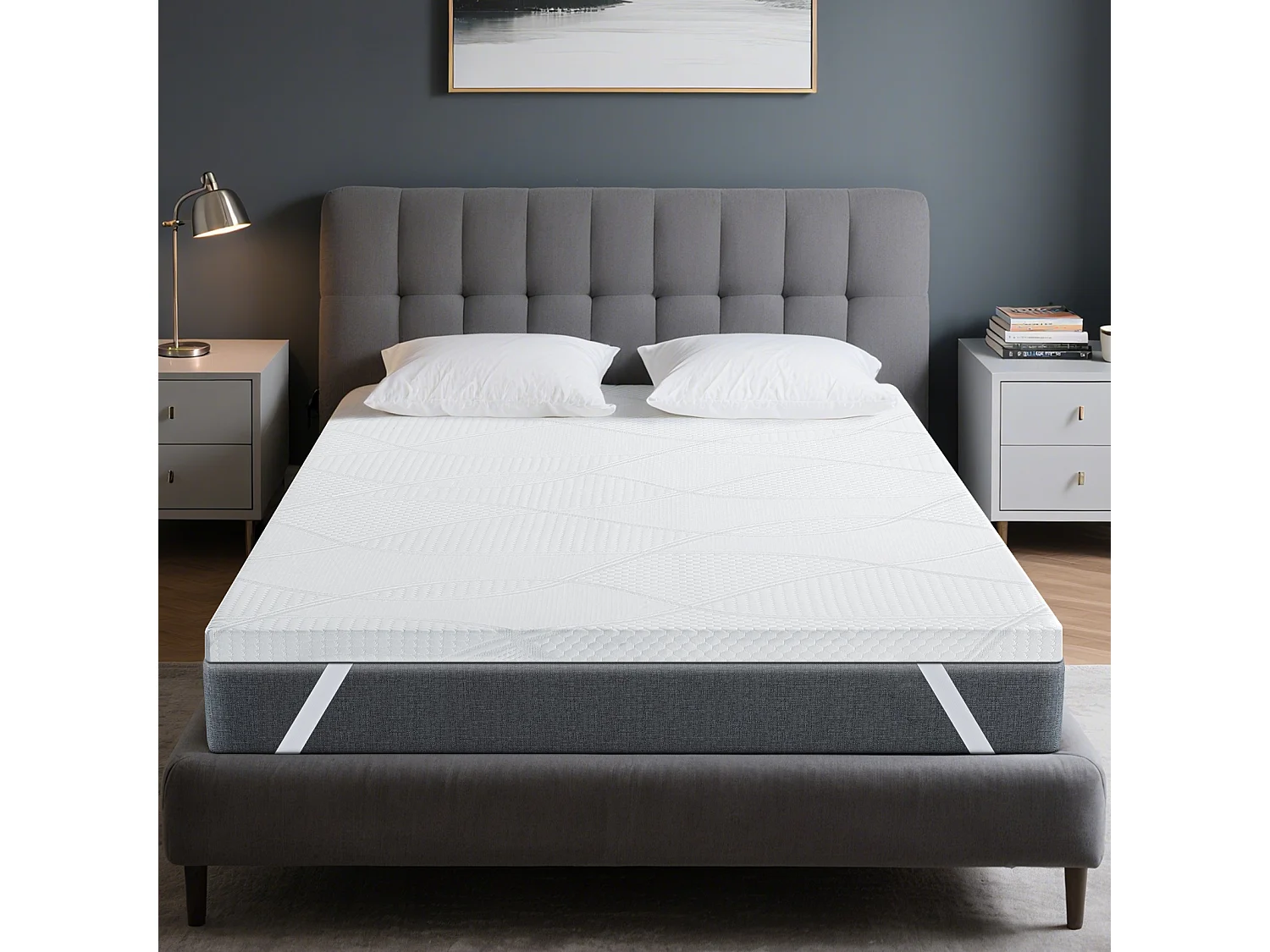 Surmatelas 180x200 cm HavenlyHome, Épaisseur de 6 cm, Mousse à haute résilience, Confort moelleux ou tonique, Ergonomique