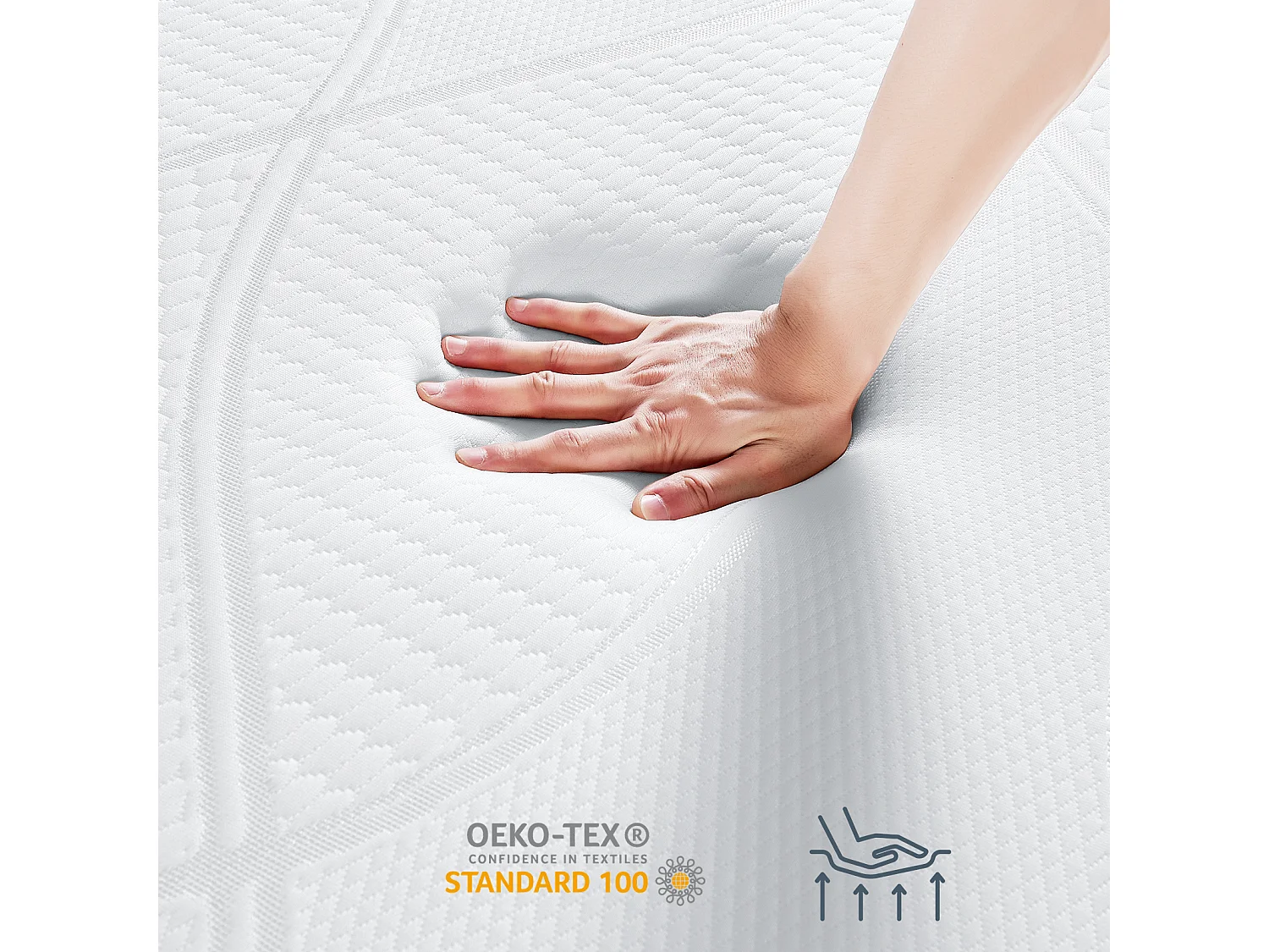 Surmatelas 180x200 cm HavenlyHome, Épaisseur de 6 cm, Mousse à haute résilience, Confort moelleux ou tonique, Ergonomique