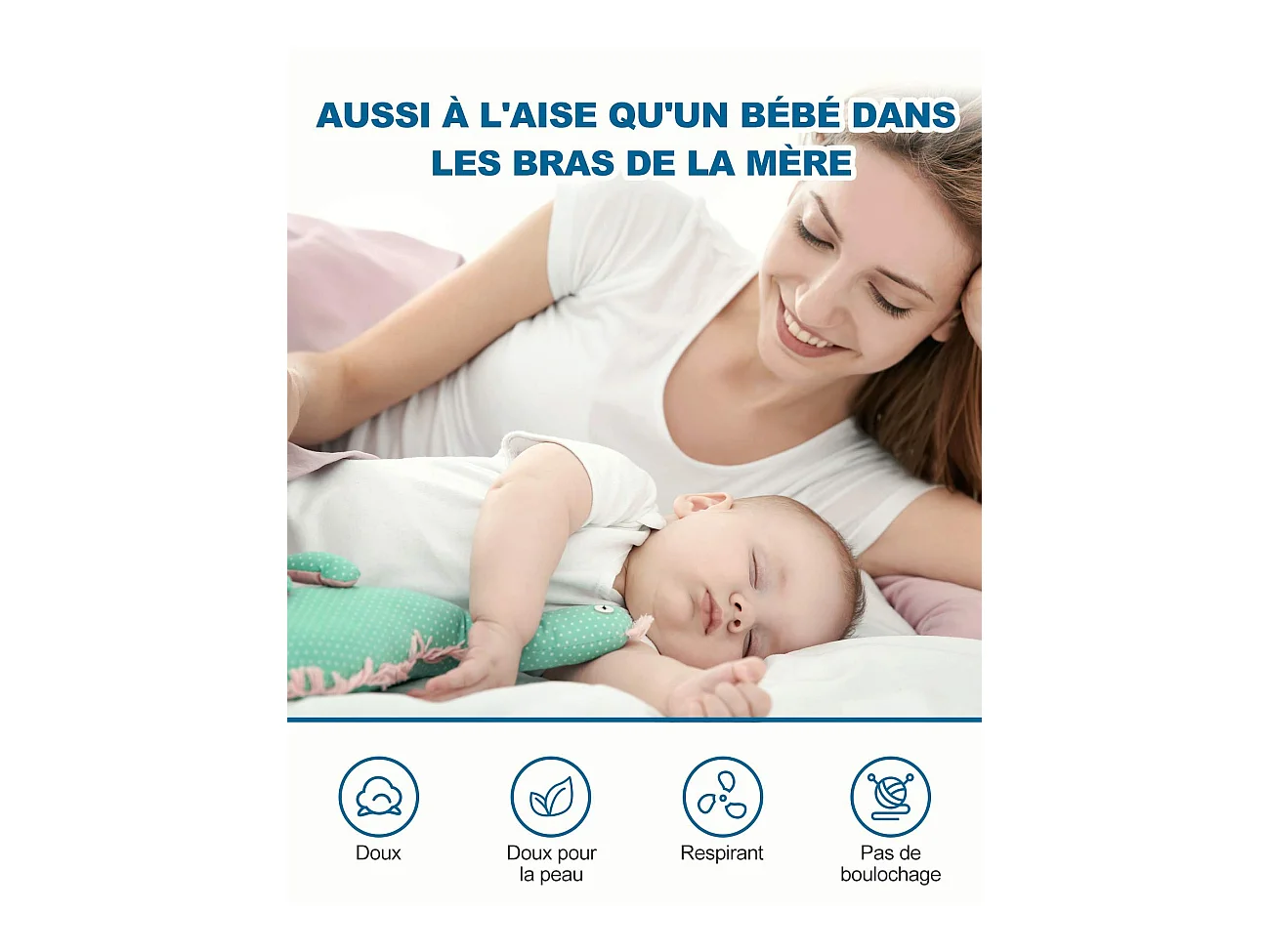 Surmatelas 140x200 cm INRE, Epaisseur 10cm, Mousse à mémoire de forme, haute densité, avec housse hypoallergénique lavable