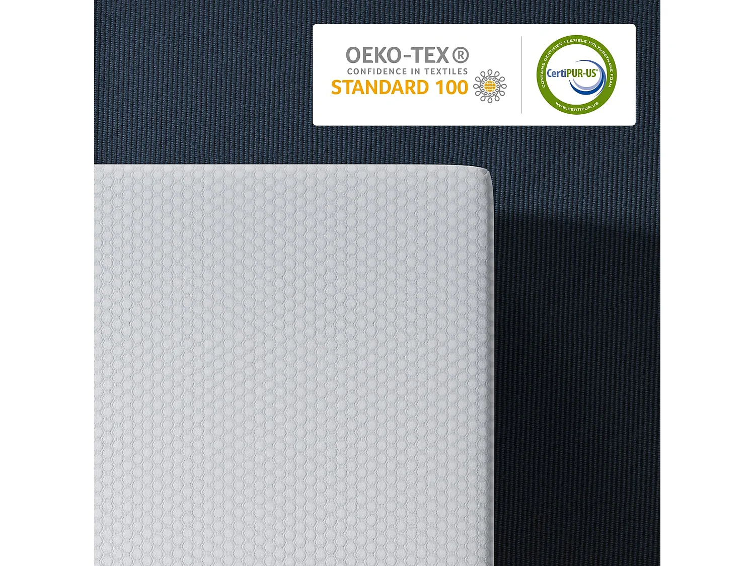 Surmatelas 140x200 cm INRE, Epaisseur 10cm, Mousse à mémoire de forme, haute densité, avec housse hypoallergénique lavable