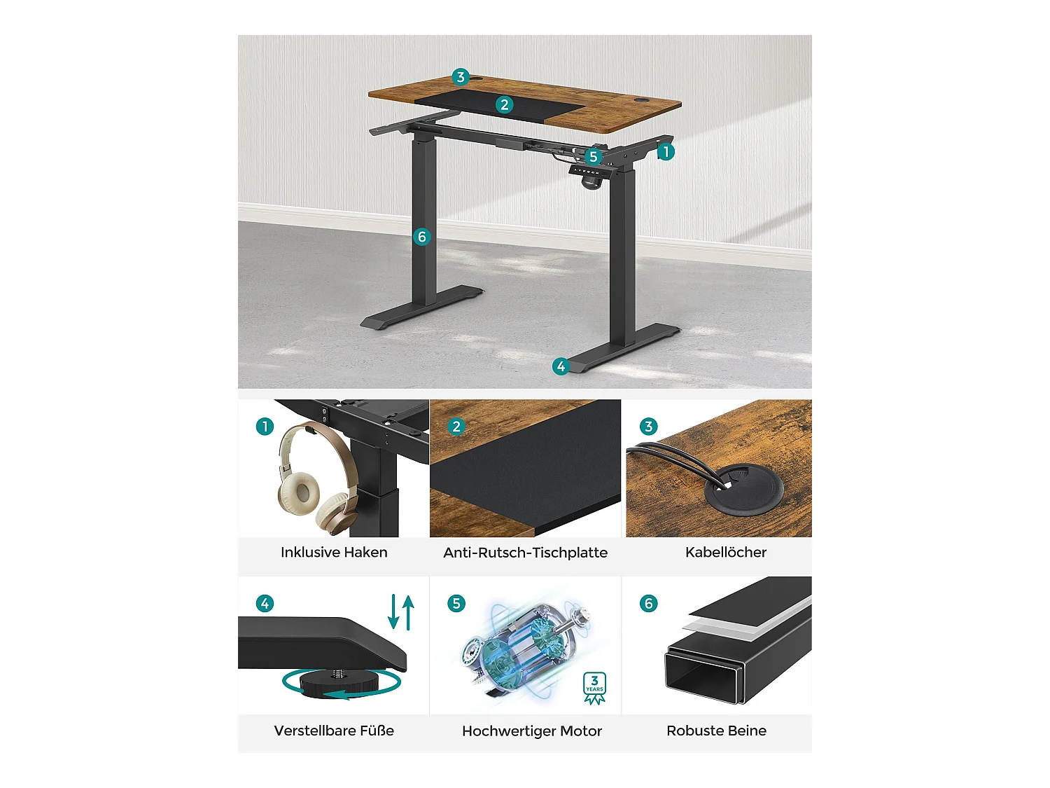 Scrivania regolabile in altezza Berlino