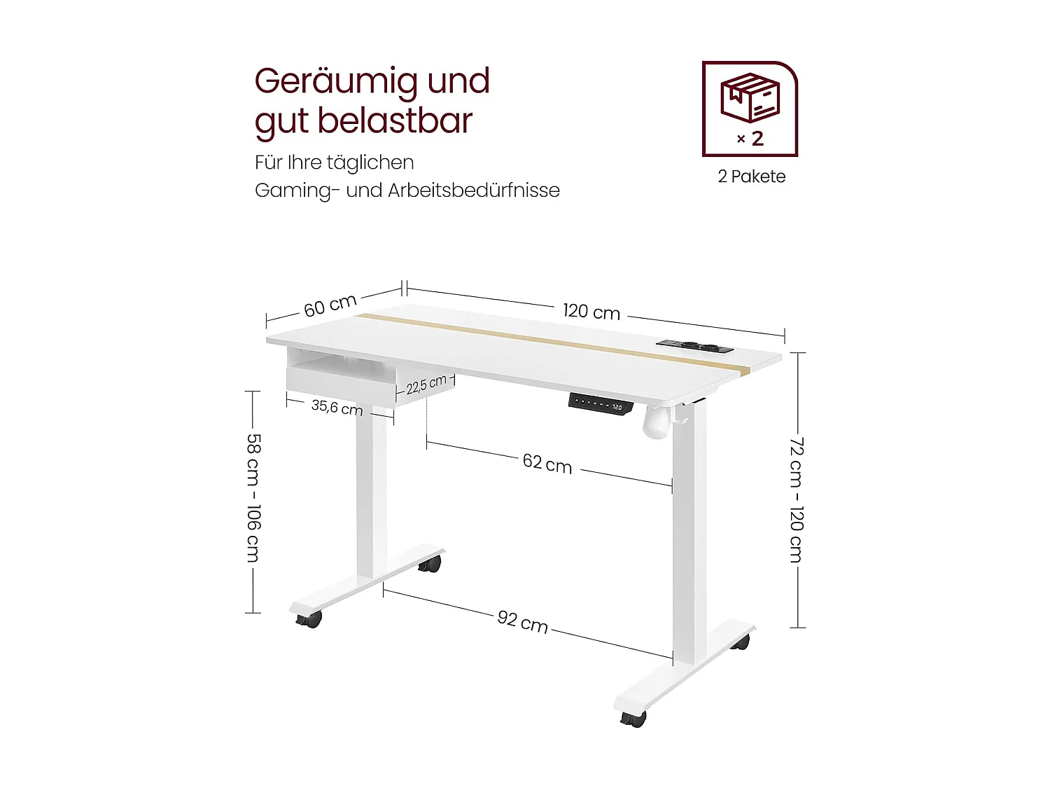 Höhenverstellbarer Schreibtisch Astana