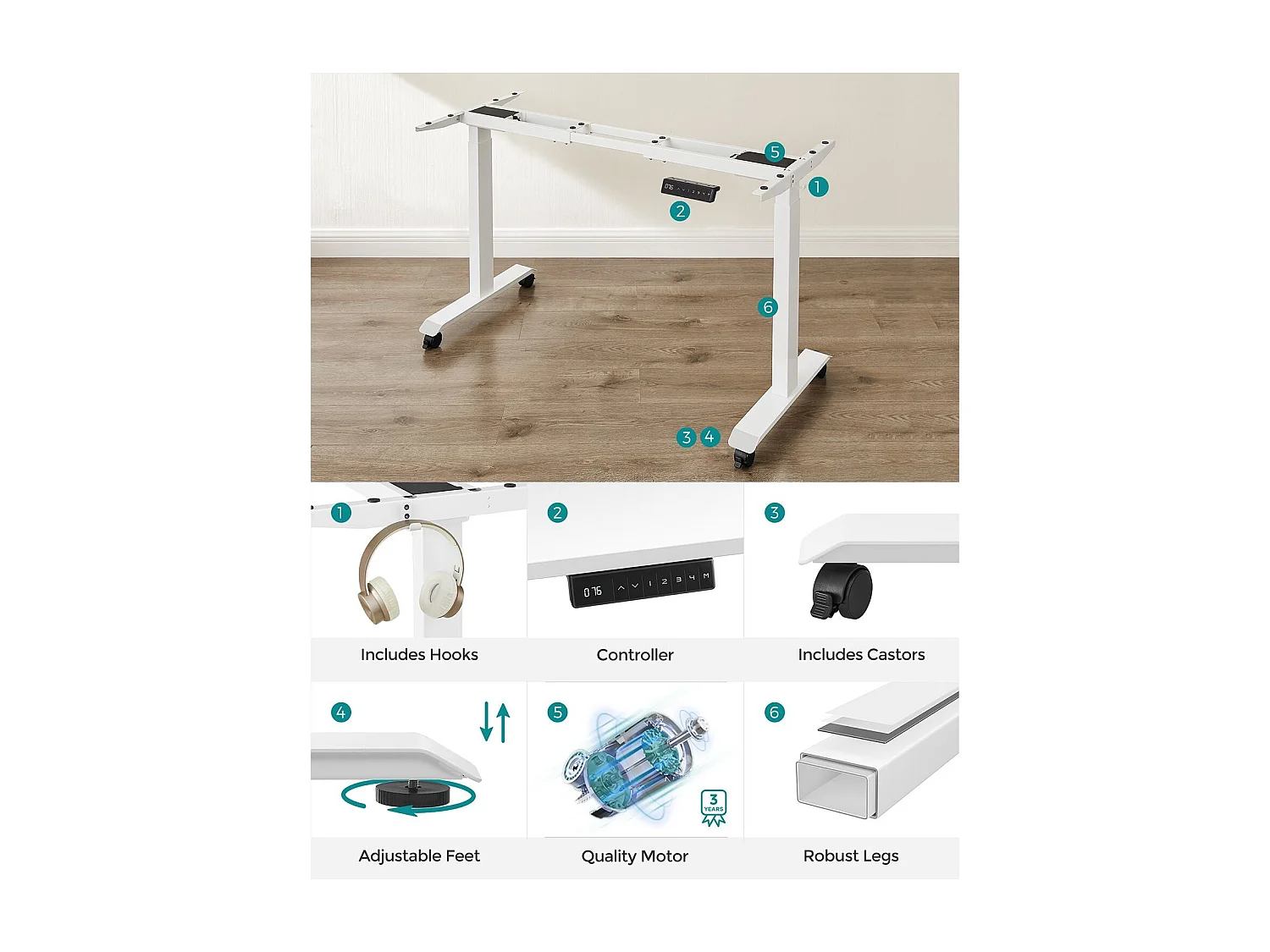 Scrivania regolabile in altezza Nuuk