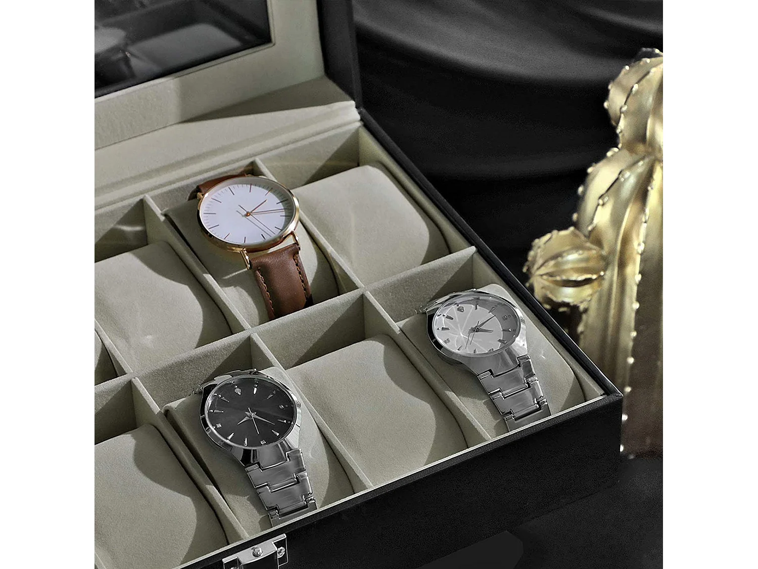 Uhrenbox für 12 Uhren mit  Fächern