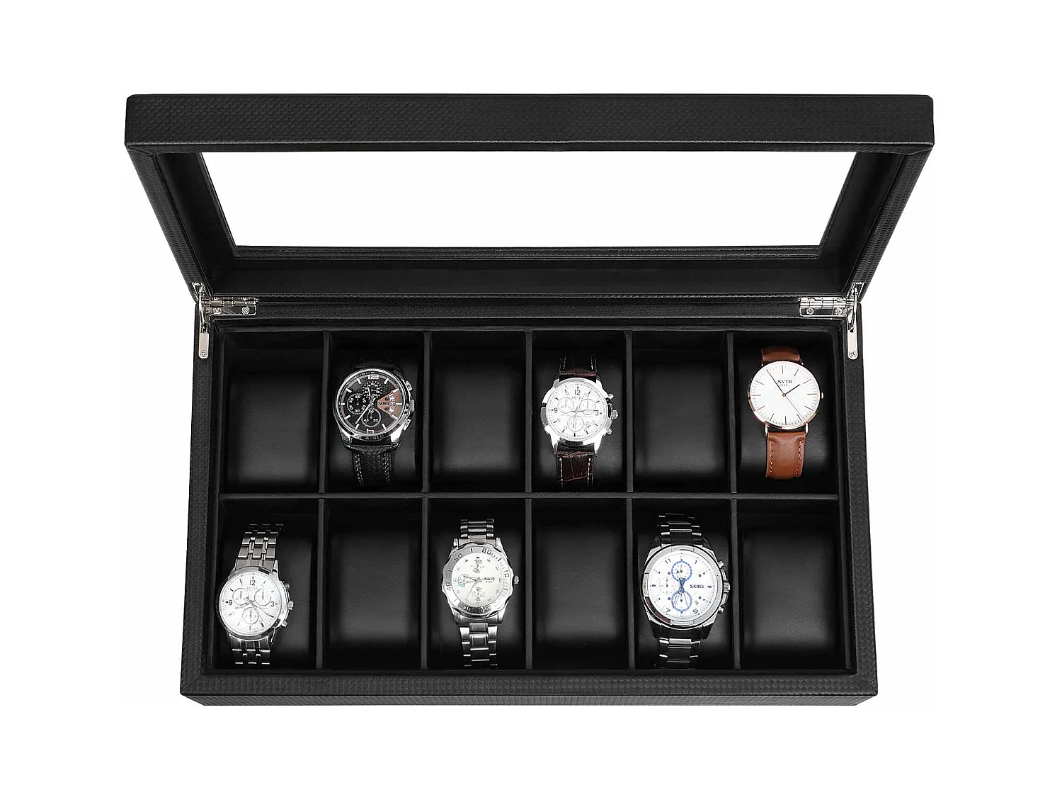 Uhrenbox für 12 Uhren mit Bezug