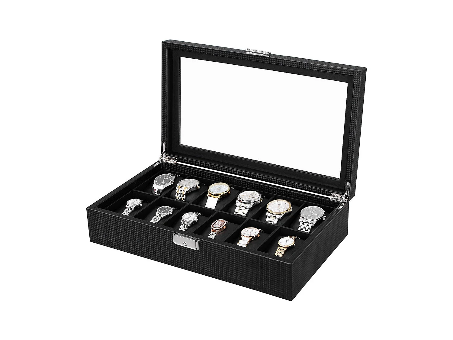 Uhrenbox für 12 Uhren mit Bezug