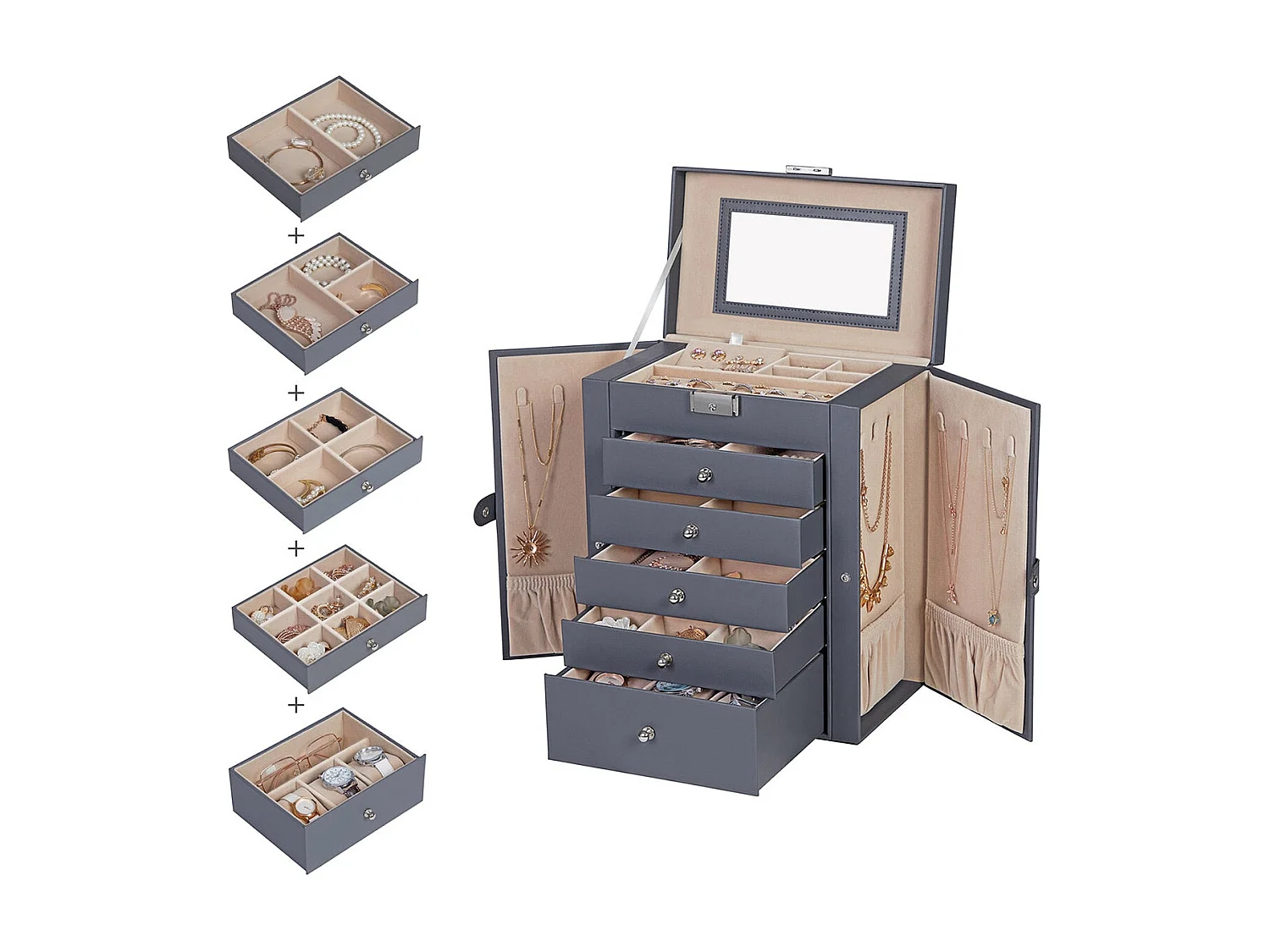 Coffret à bijoux avec tiroirs St. George