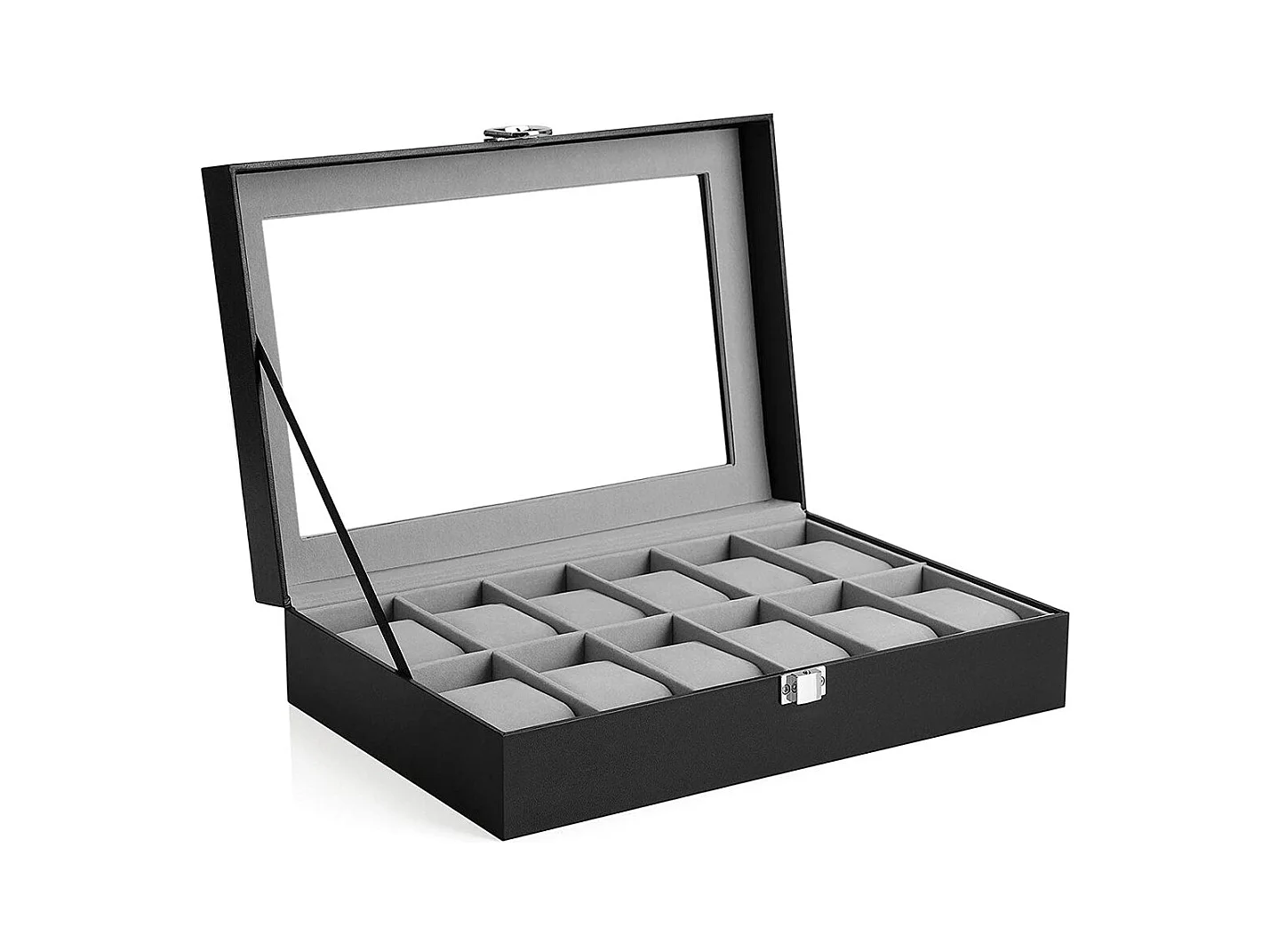 Uhrenbox für 12 Uhren mit Glasdeckel