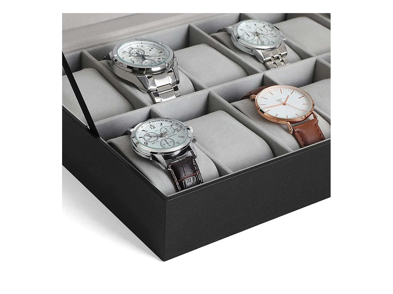 Uhrenbox für 12 Uhren mit Glasdeckel