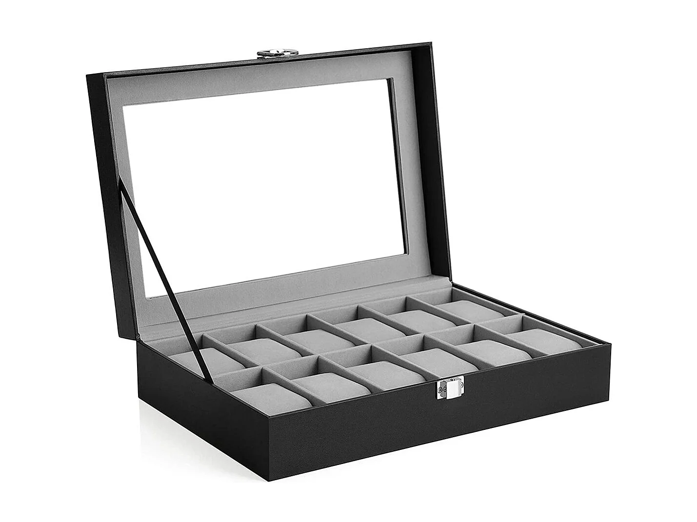 Uhrenbox für 12 Uhren mit Glasdeckel