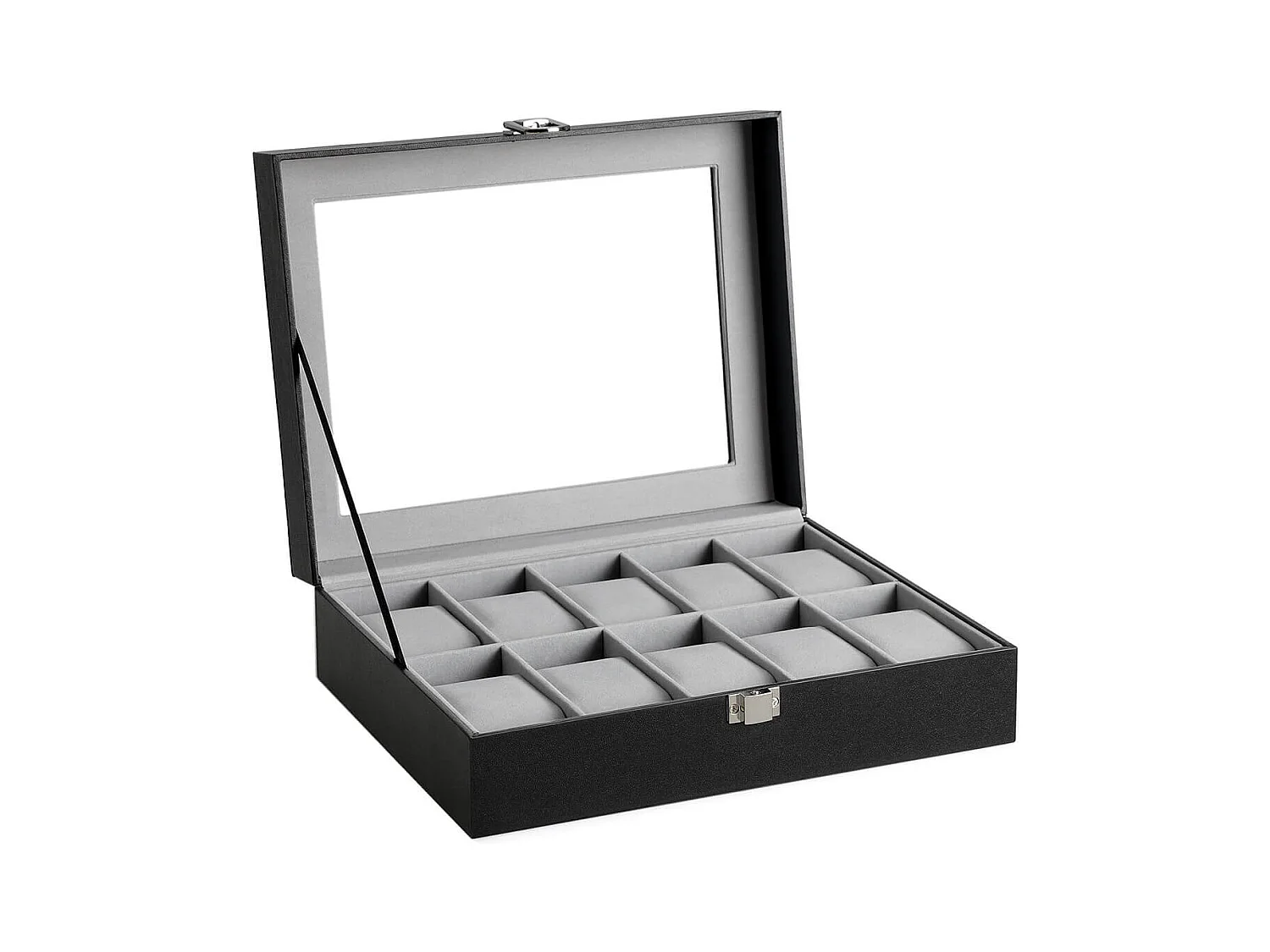 Uhrenbox für 10 Uhren mit Glasdeckel