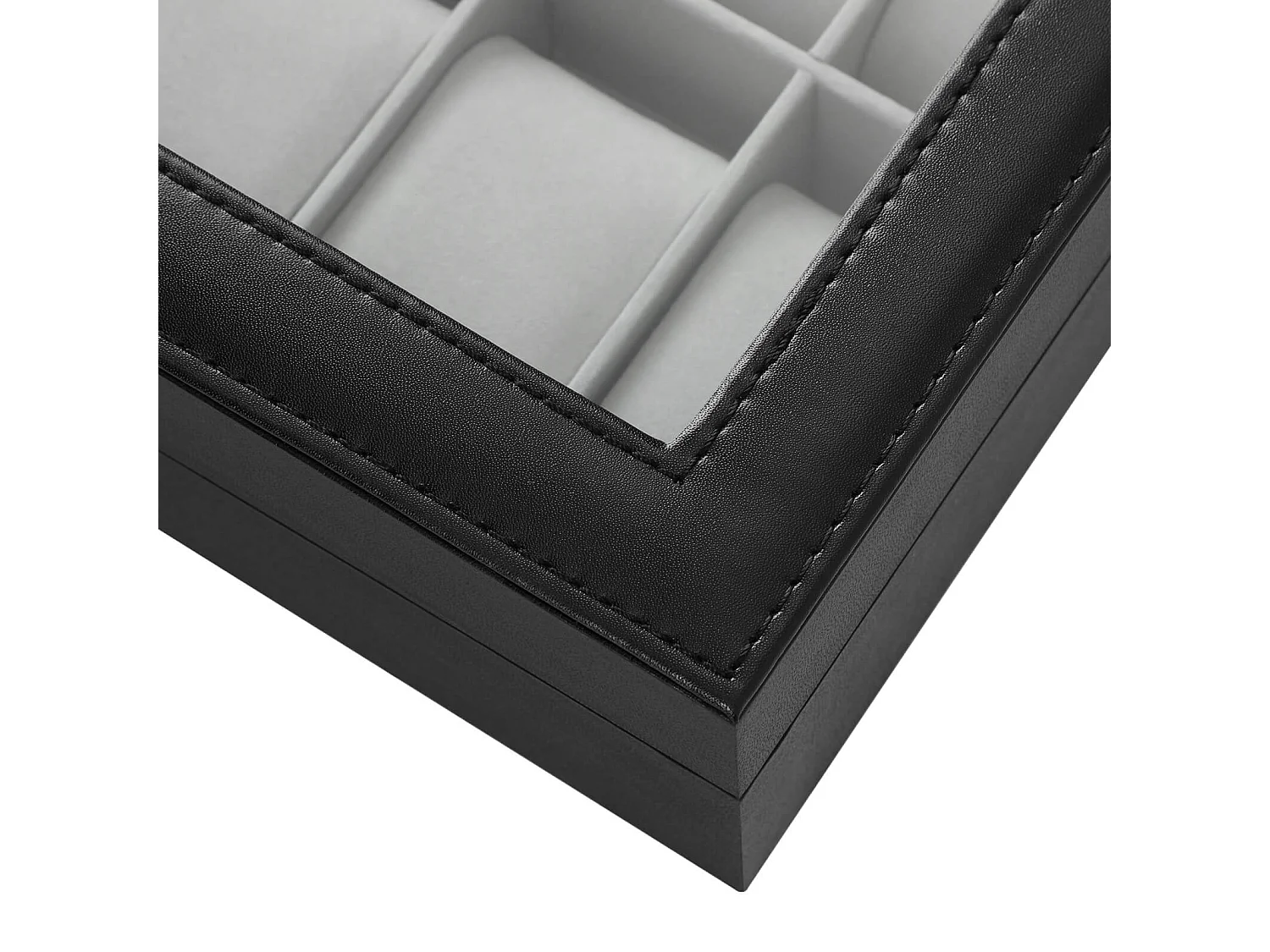 Uhrenbox für 10 Uhren mit Glasdeckel