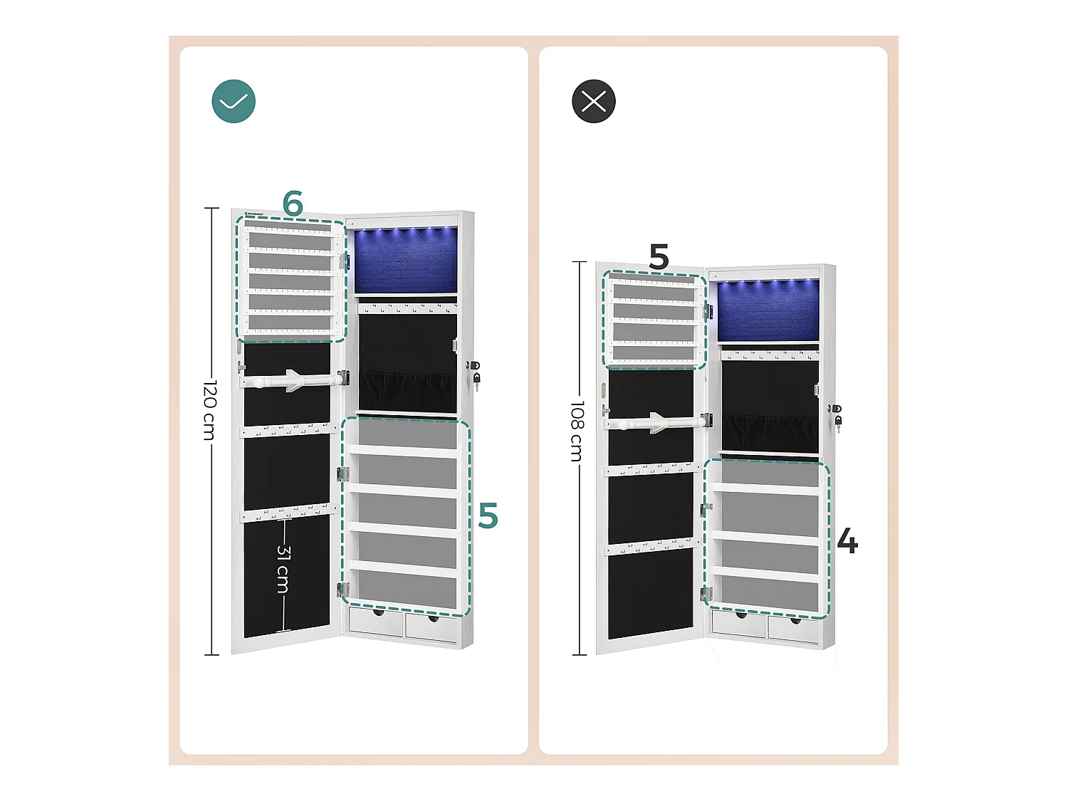 Schmuckschrank Freetown Mar del Plata