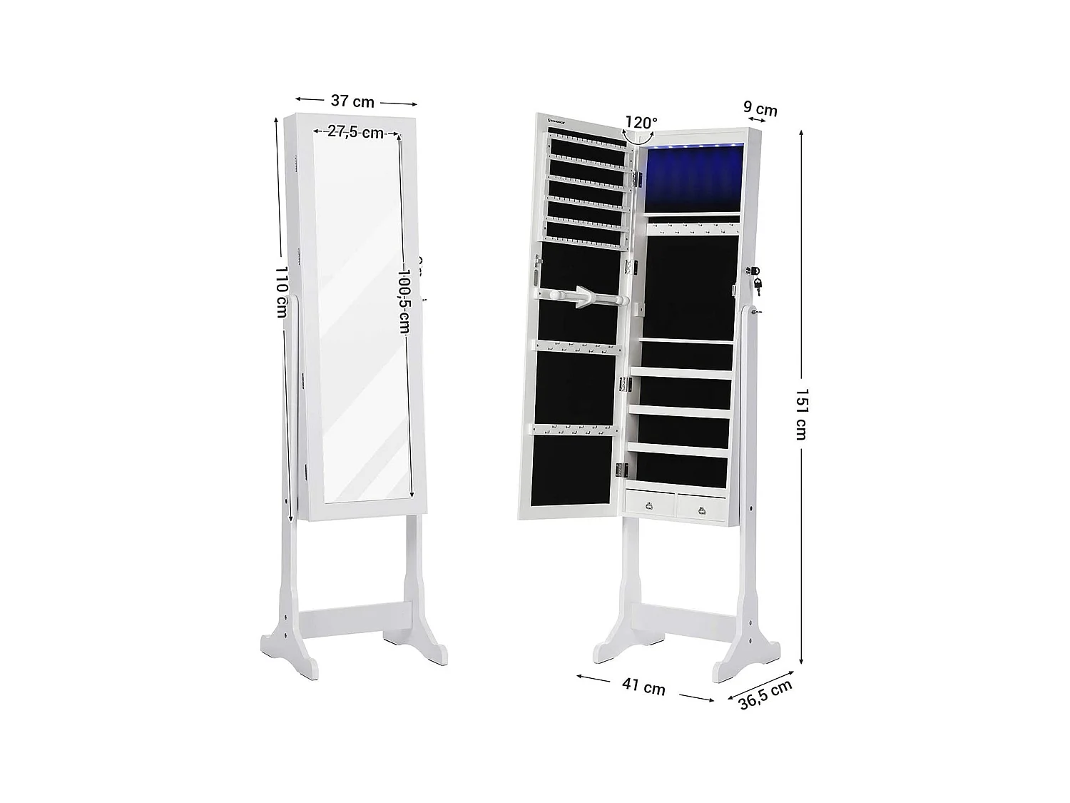 Schmuckschrank Ganzkörperspiegel