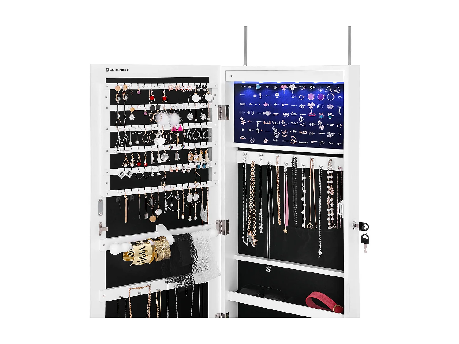 Armoire à bijoux avec miroir pleine longueur