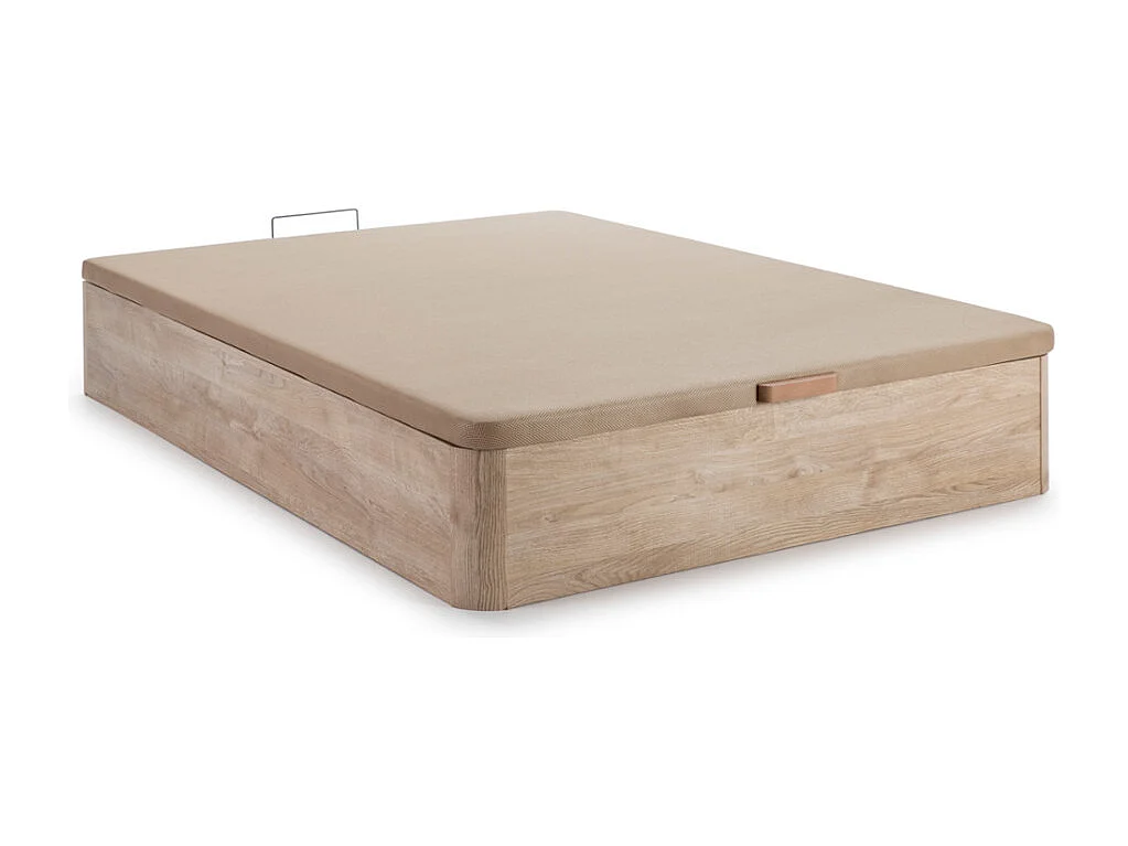 Ensemble 140 x 190 cm sommier coffre naturel clair + matelas ressorts ensachés 7 zones et mémoire de forme ép.22cm - LUREAN de YSMÉE