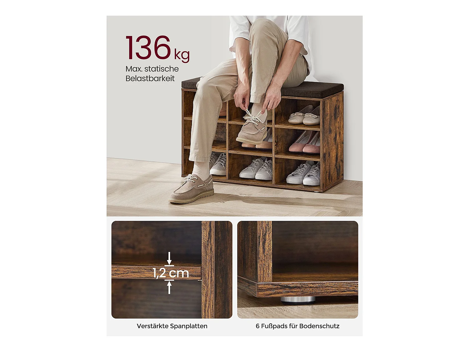 Schuhbank Walnut Park