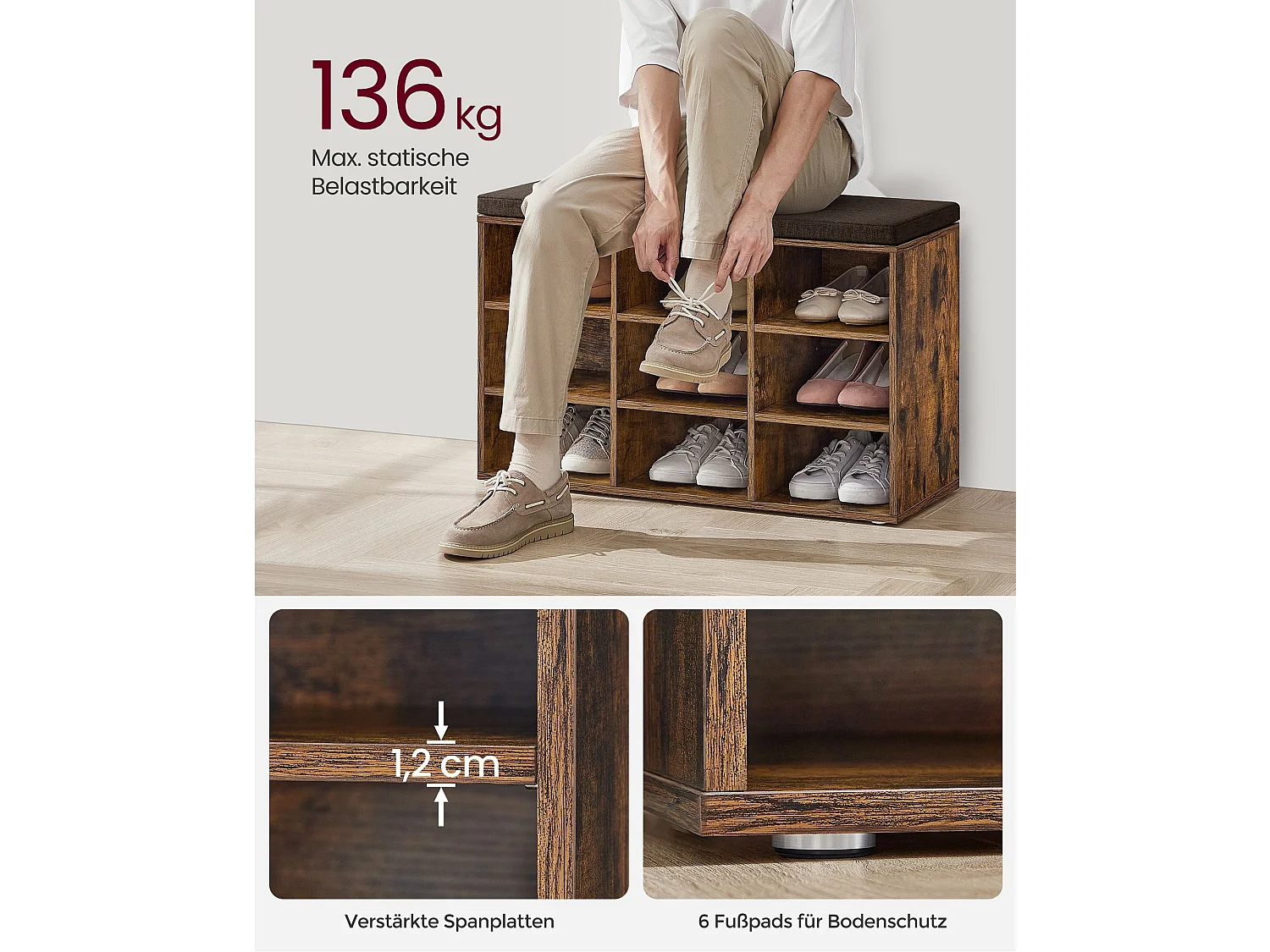 Schuhbank Walnut Park