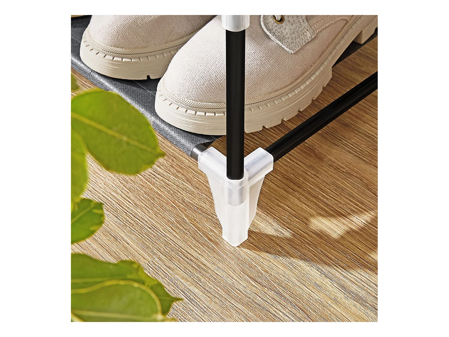 Schuhregal mit Stoffbezug