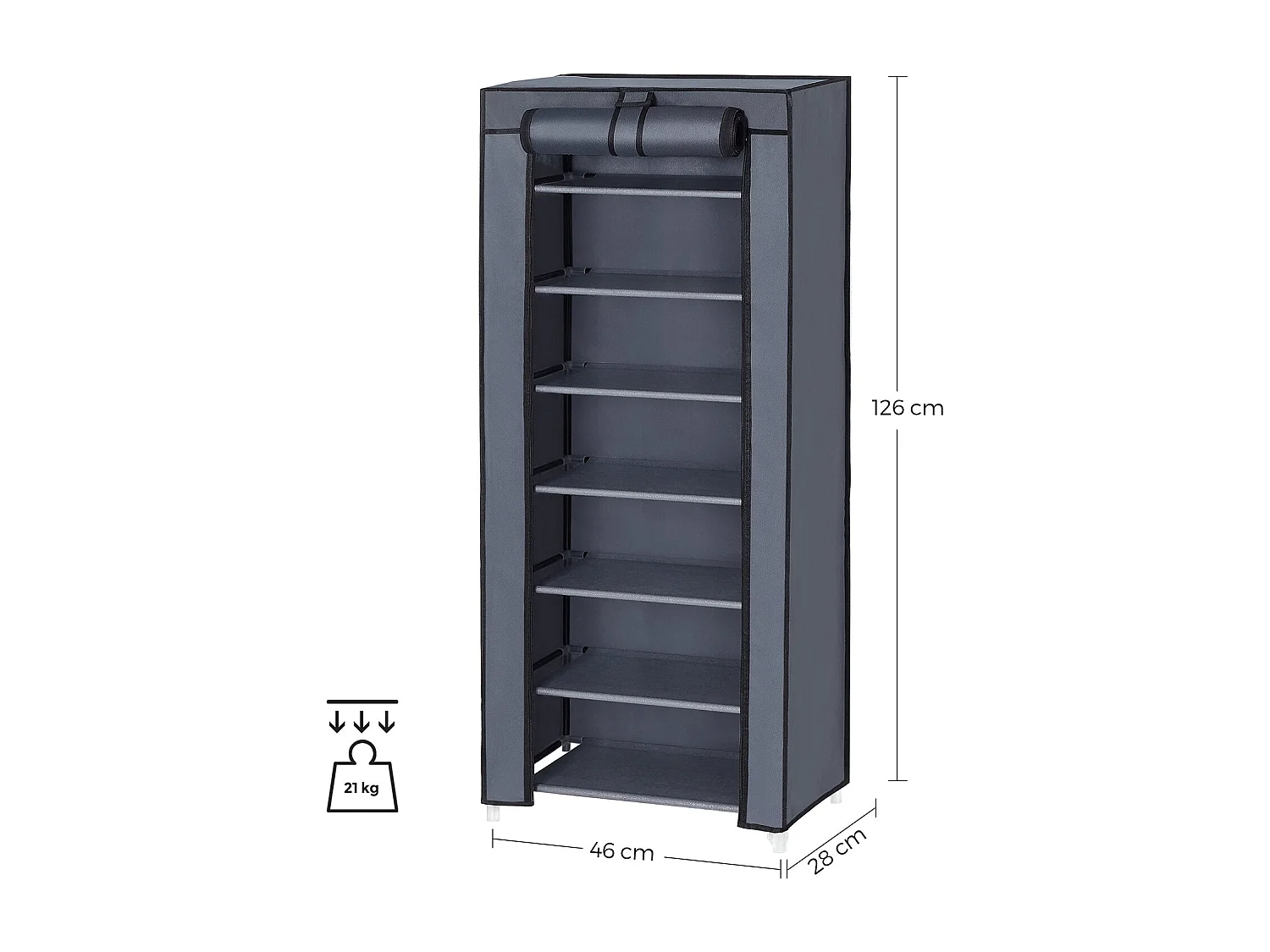 Schuhregal mit Stoffbezug