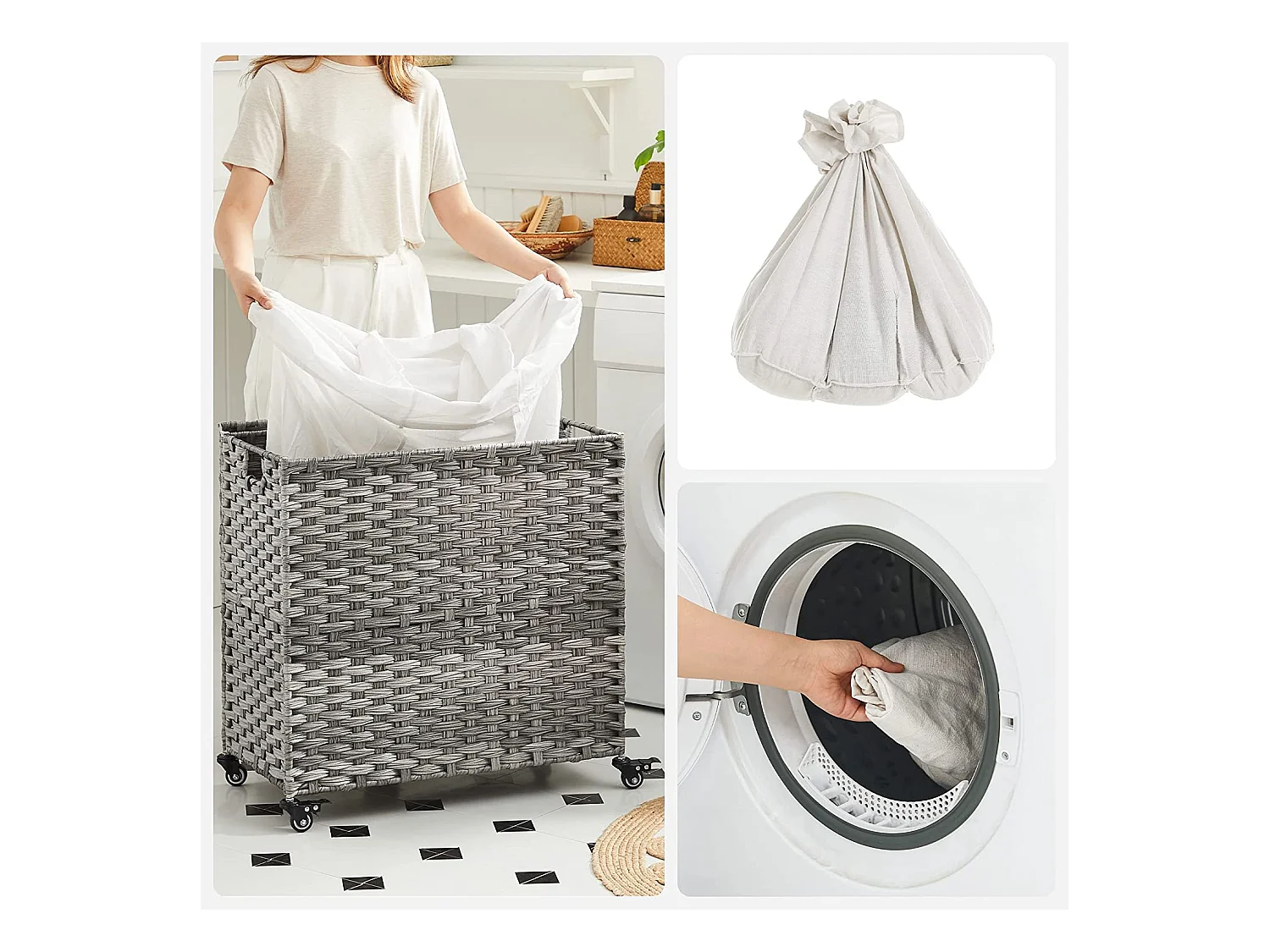 Wäschekorb mit Rollen Bangui